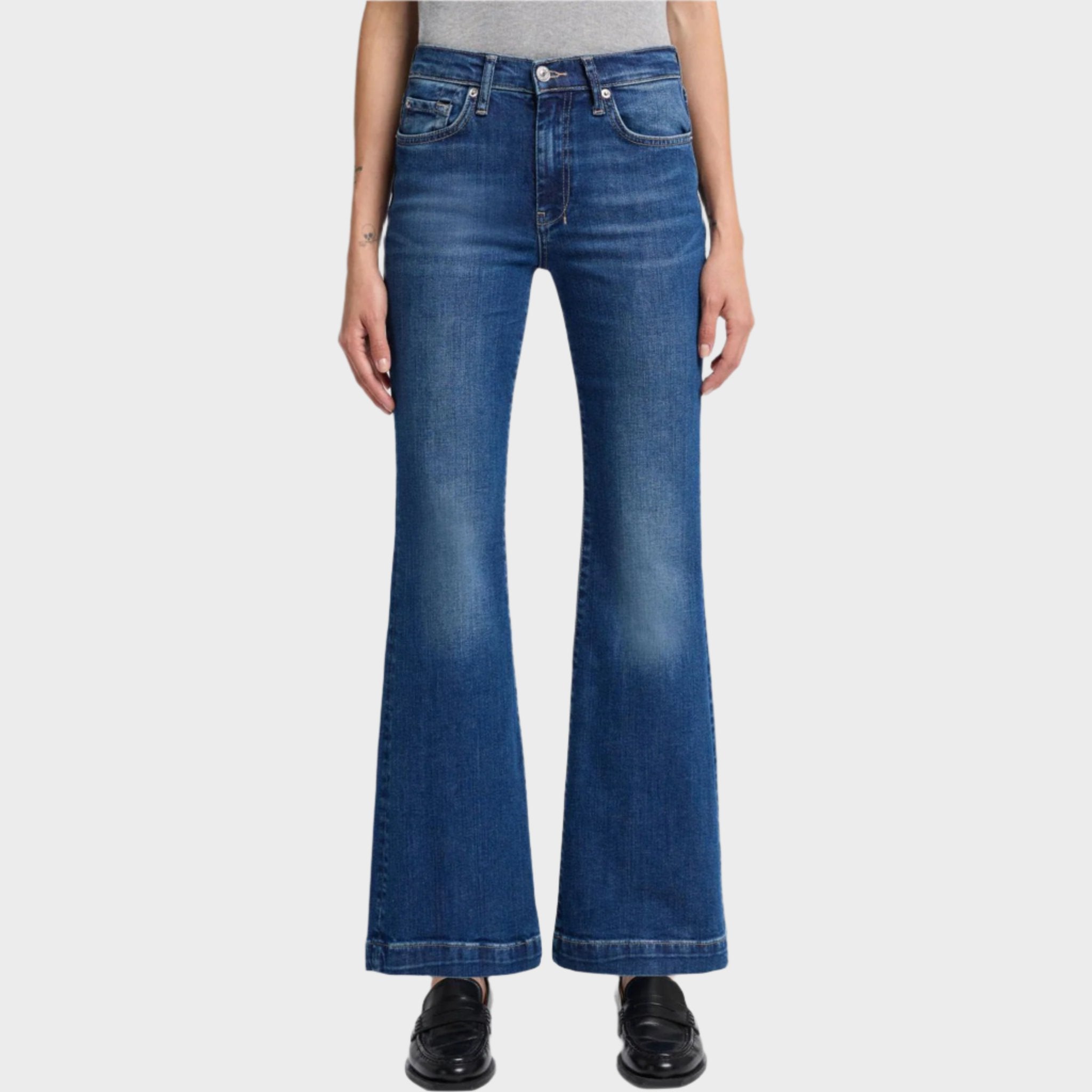 7 For All Mankind Women's NY Dark Tailorless Dojo Jeans - Slim Fit Stretch Denim Pants for Casual Wear & Night Out