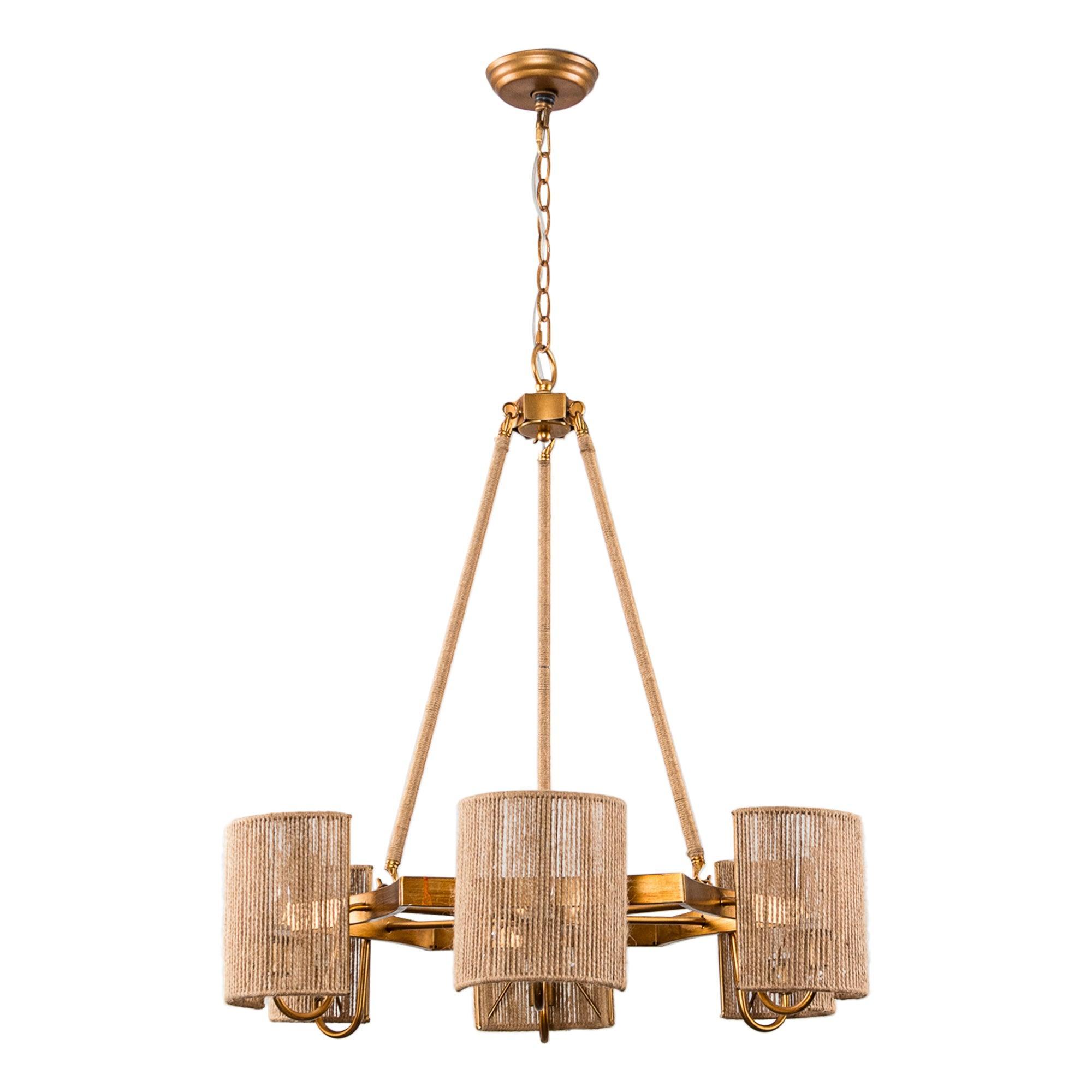 6-Light Farmhouse Style Bedroom Pendant Lighting Fixture - Rustic Chandelier for Master Bedroom, Living Room & Dining Room Decor