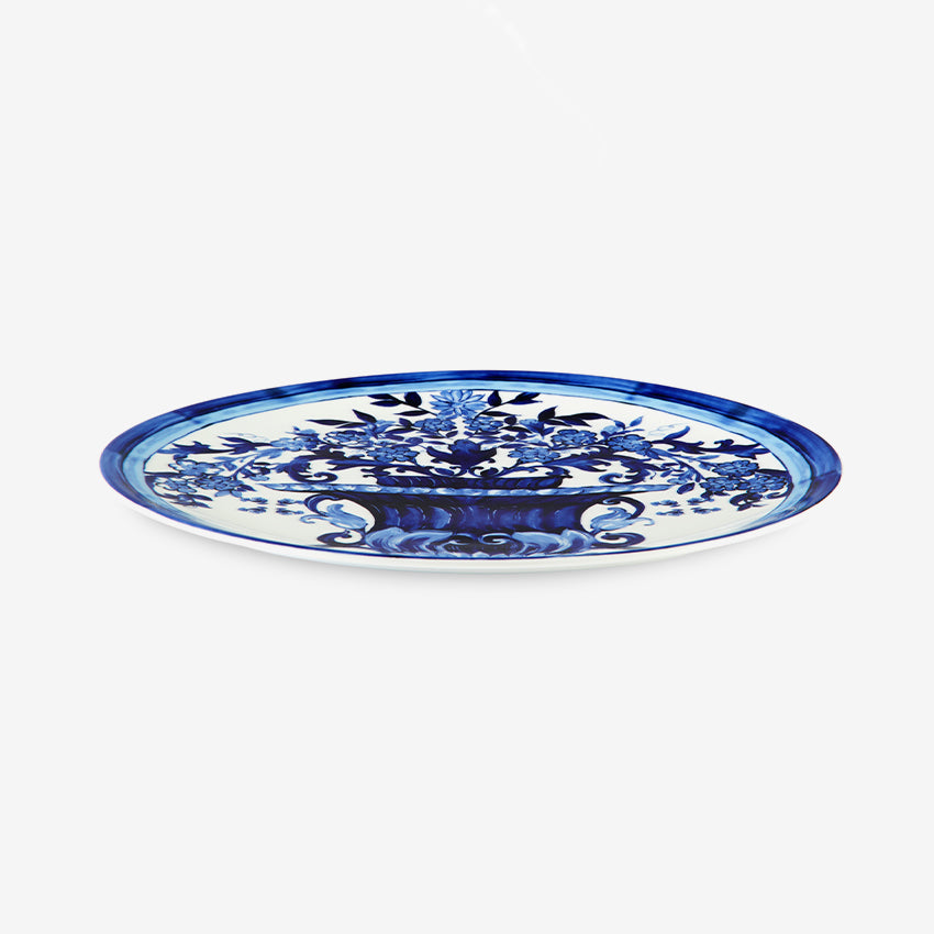 Dolce & Gabbana Casa Blue Mediterraneo Charger Plate - Decorative Ceramic Vase for Dining Table Centerpiece, Wedding Decor & Luxury Home Accessories