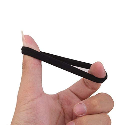 Kids Hair Rubber Bands - 12 Pack Black Elastic Hair Ties for Girls & Boys - No-Slip Ponytail Holders for School, Sports & Daily Use