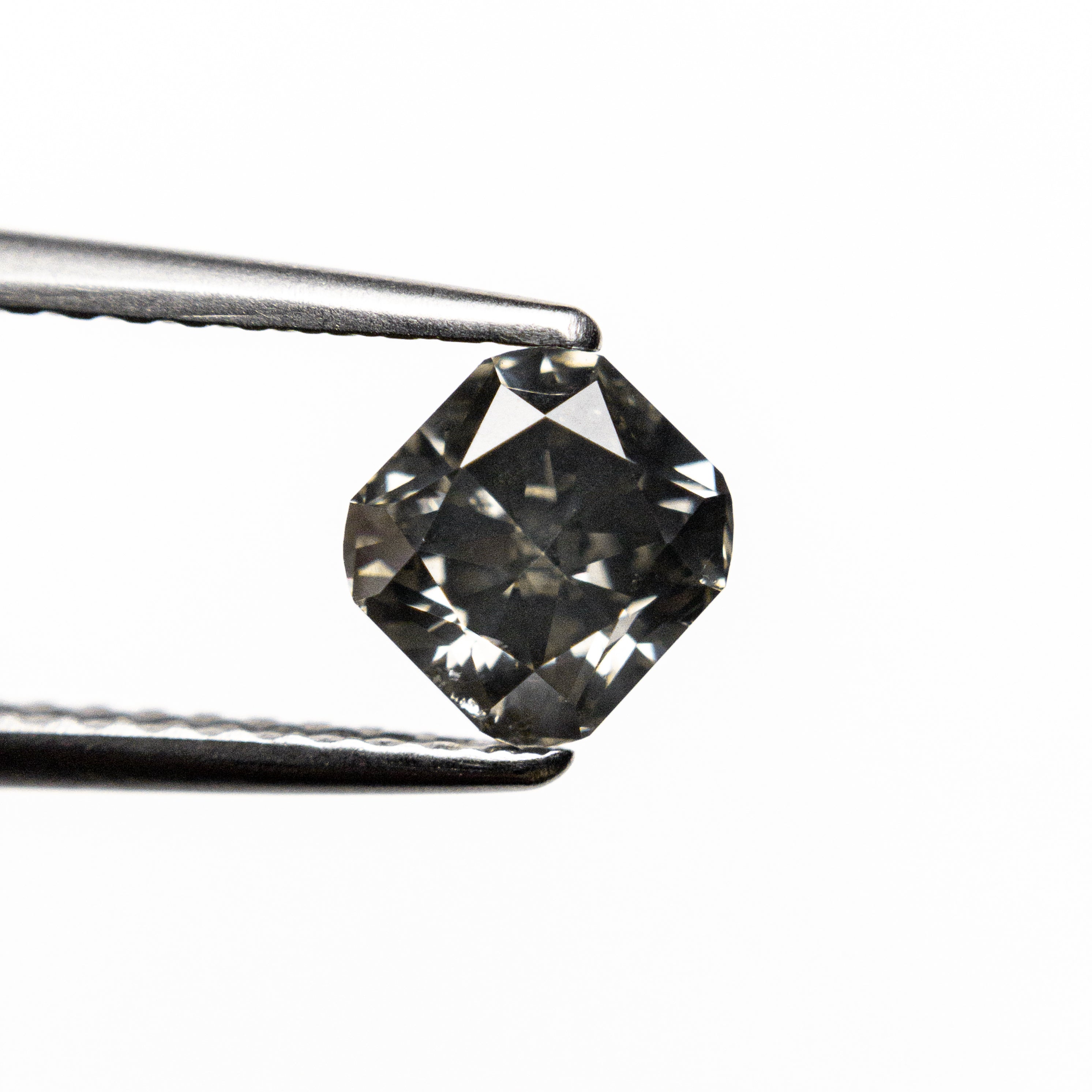 0.91ct Fancy Grey Cushion Cut Diamond (5.12x4.88x3.88mm) - SI2 Clarity, Brilliant Cut - Perfect for Engagement Rings & Fine Jewelry