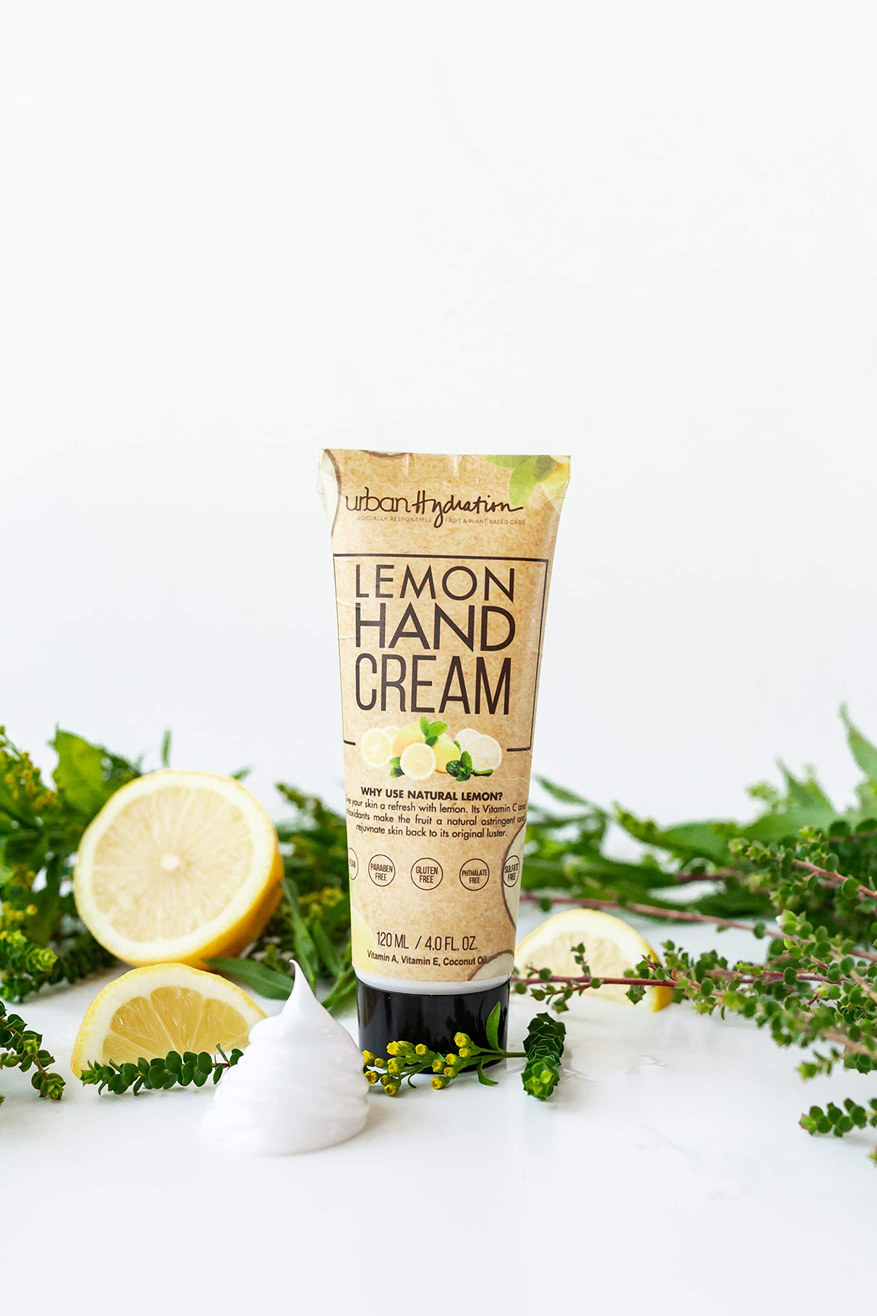 Urban Hydration Lemon Hand Cream - 4 oz Moisturizing Lotion for Dry Skin - Perfect for Office, Travel & Daily Hand Care