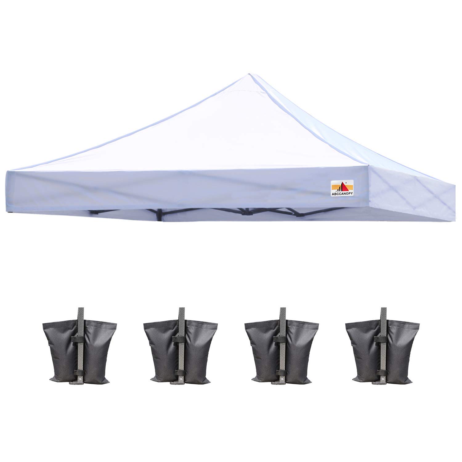 ABCCANOPY Replacement Canopy Top 8x8 Feet - White Waterproof Pop Up Tent Cover for Outdoor Events, Parties, Camping & Beach Shade