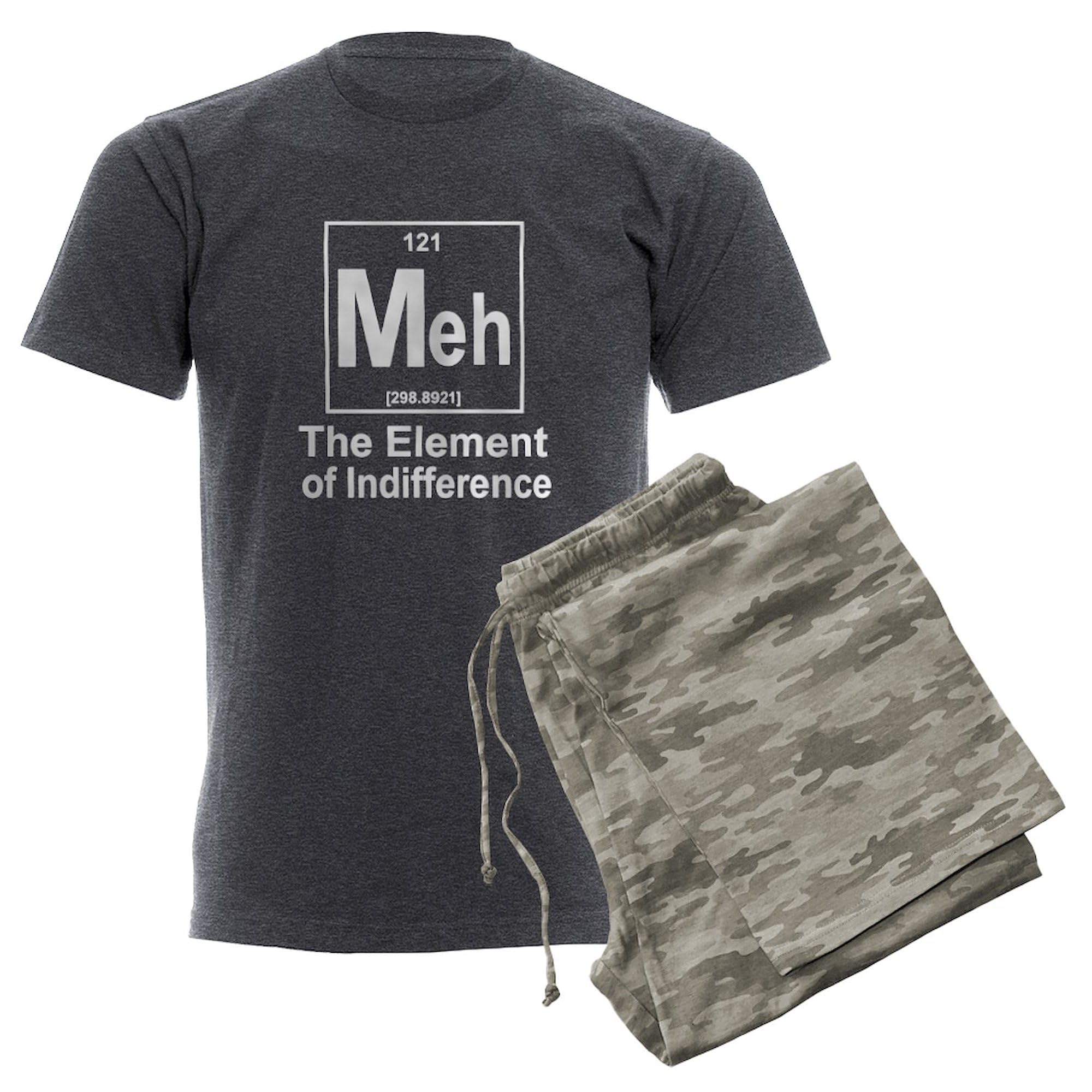 Element Meh Men's Charcoal Pajama Set - Funny Novelty Sleepwear for Men - Perfect for Lounge Wear, Sleepovers & Gifts