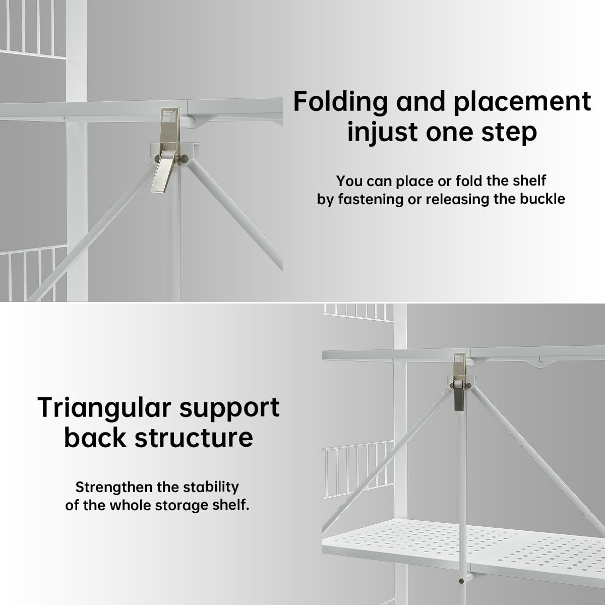 5-Tier Metal Folding Storage Shelves with Wheels - Collapsible Rolling Shelf Unit for Garage, Kitchen, Pantry & Closet Organization (No Assembly Required)