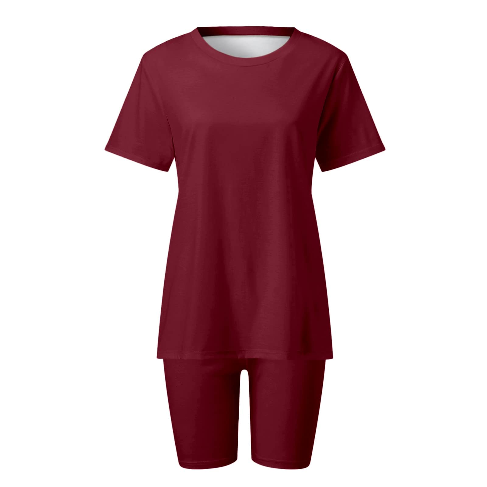 Women's 2-Piece Workout Set - Breathable Running Shorts with Pockets & Moisture-Wicking Short Sleeve Top - Perfect for Gym, Yoga & Outdoor Activities - Ideal Birthday Gift for Active Women