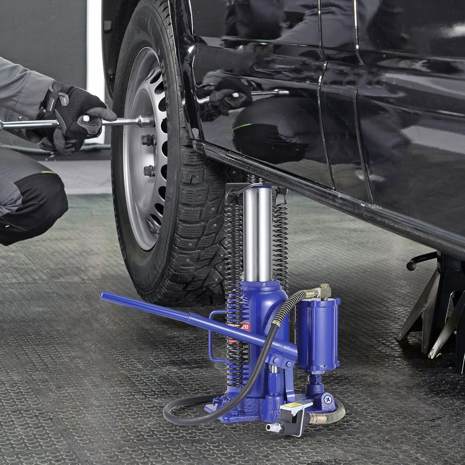 **GARVEE 32T/64000 LBS Air Hydraulic Bottle Jack with Manual Hand Pump - Heavy Duty Pneumatic Jack for Car, Truck, RV & Industrial Repair - Ideal for Auto Shops, Construction & Emergency Roadside Assistance**