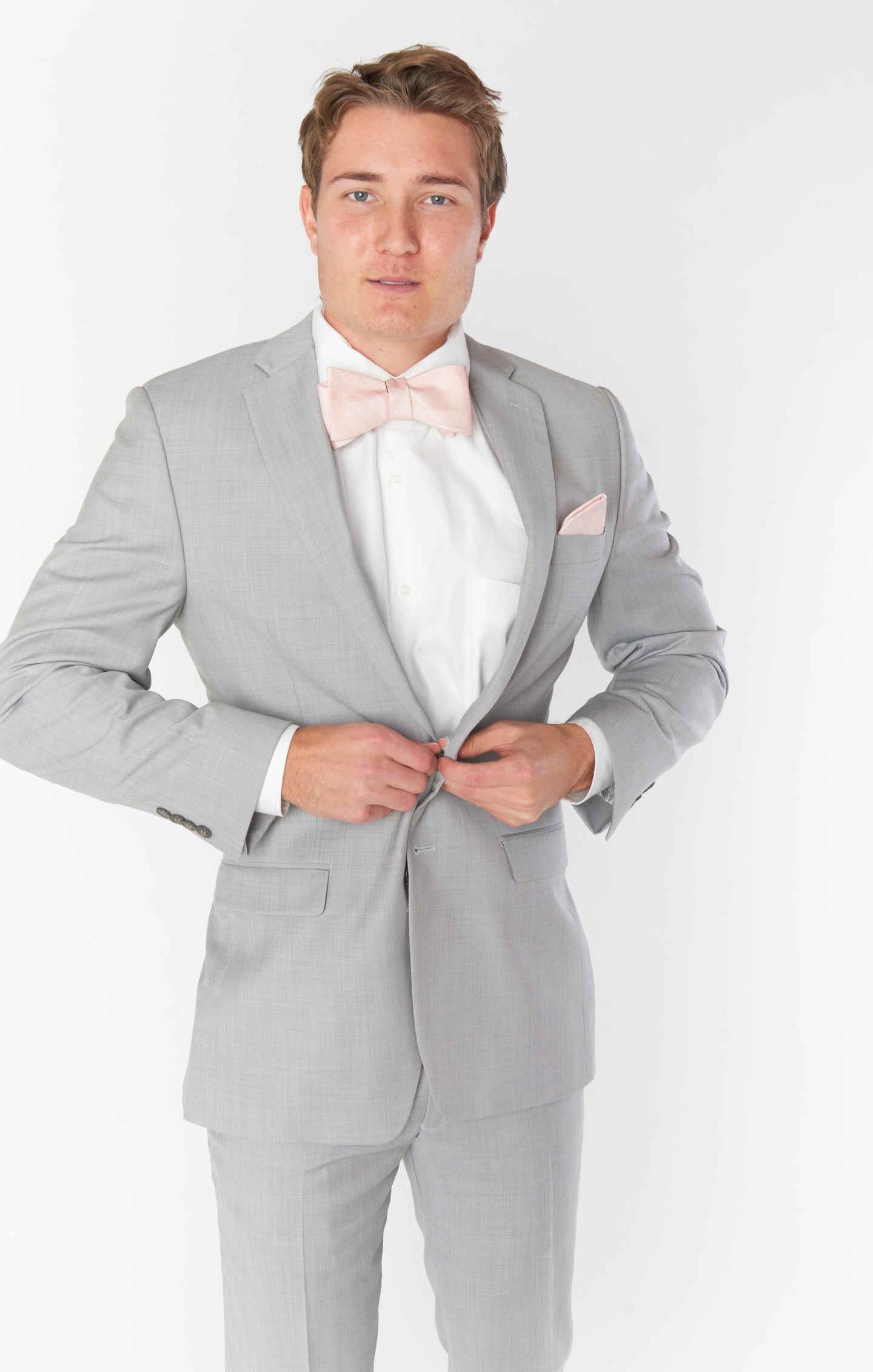 Josh Bow Tie - Dusty Blush Linen Bowtie for Men | Premium Linen Necktie for Weddings, Parties & Formal Events