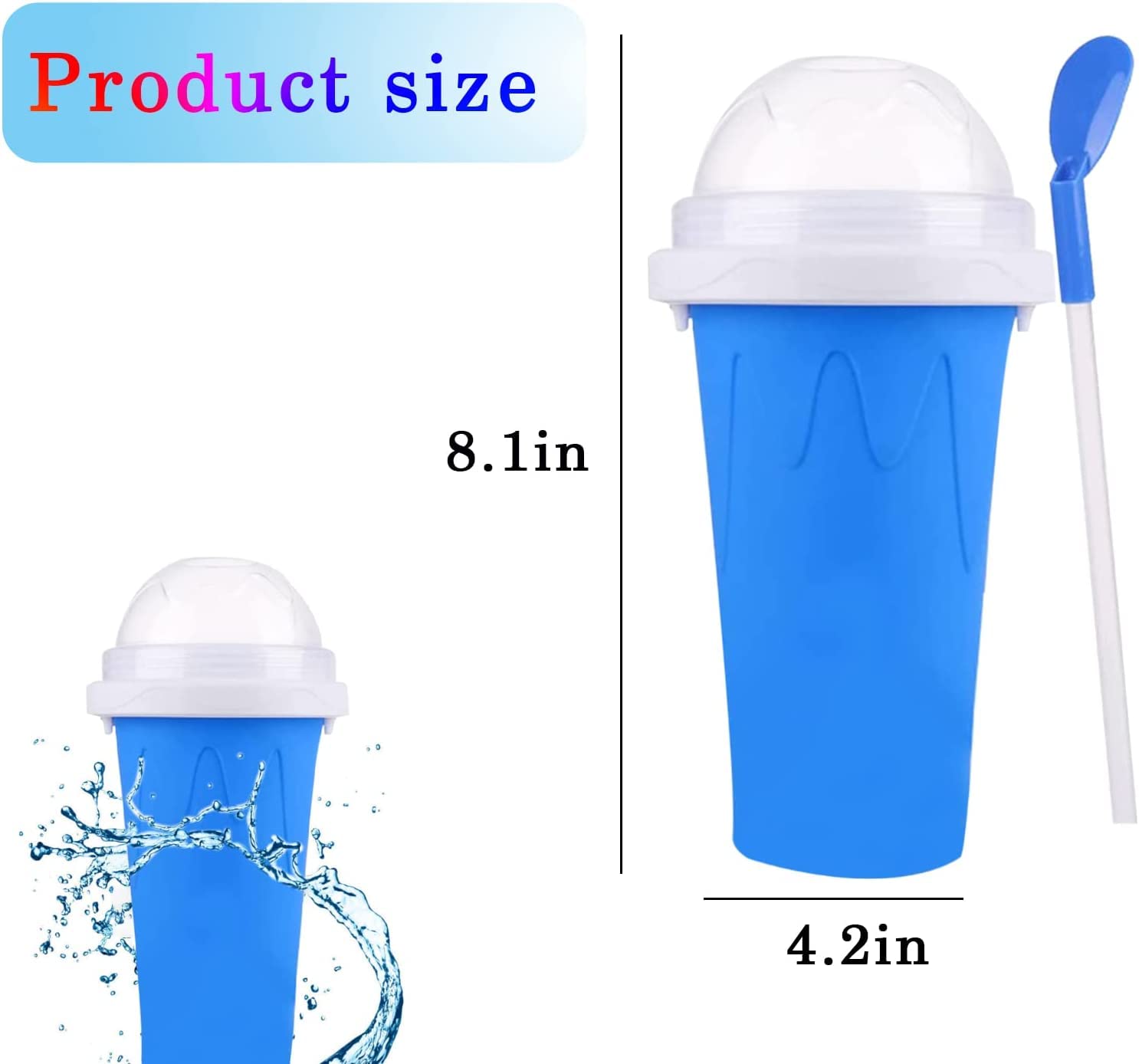 Magic Slushy Maker Cup - Quick Frozen DIY Smoothie & Ice Cream Maker for Kids & Family (2 Pack) - Perfect for Summer Treats, Parties & Healthy Snacks