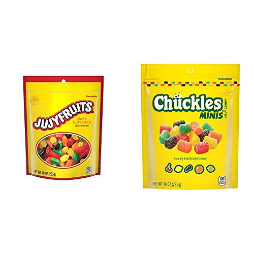 Jujyfruits and Chuckles Mini Jelly Candy Assortment - 10 Ounce Packs (6 Count Each) - Bulk Candy for Parties, Movie Nights & Halloween Treats