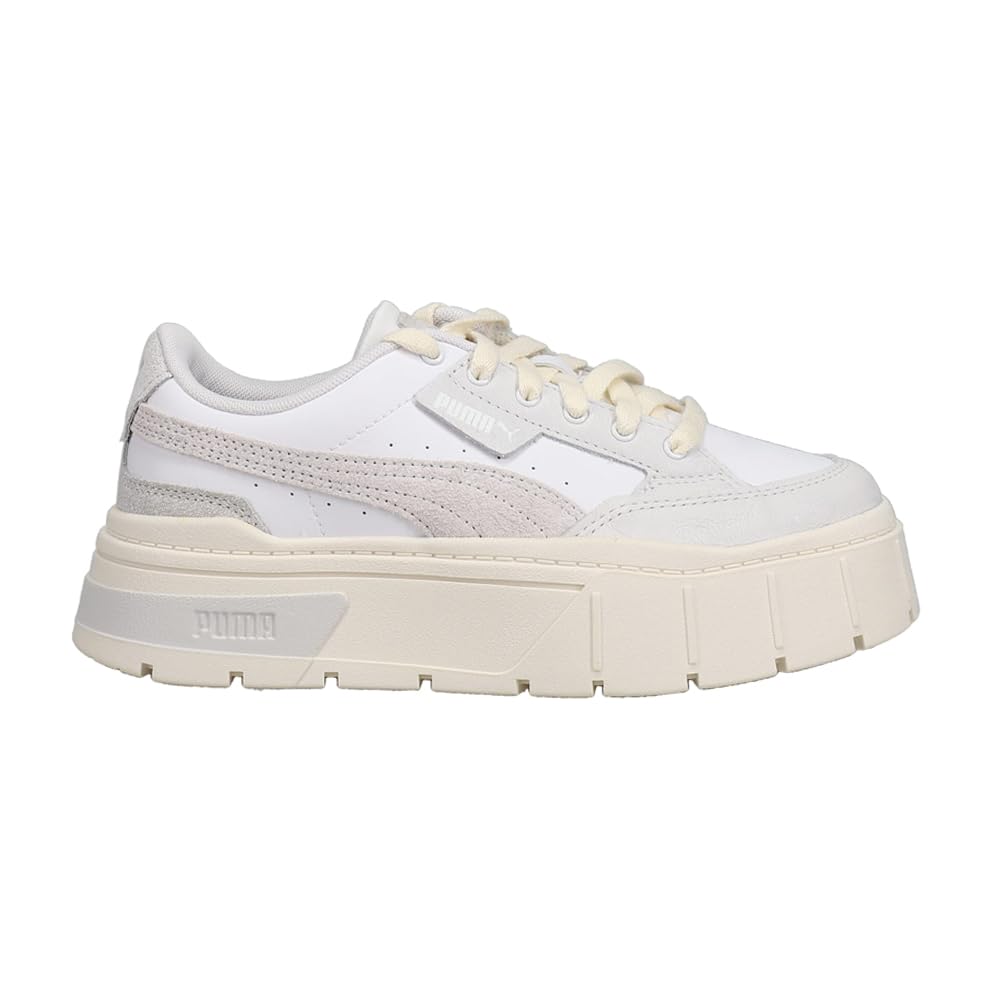 PUMA Women's Mayze Stack Thrifted Platform Sneakers - White Size 8.5 M (39276801) | Comfortable Casual Shoes for Everyday Wear, Street Style & Outfit Pairing