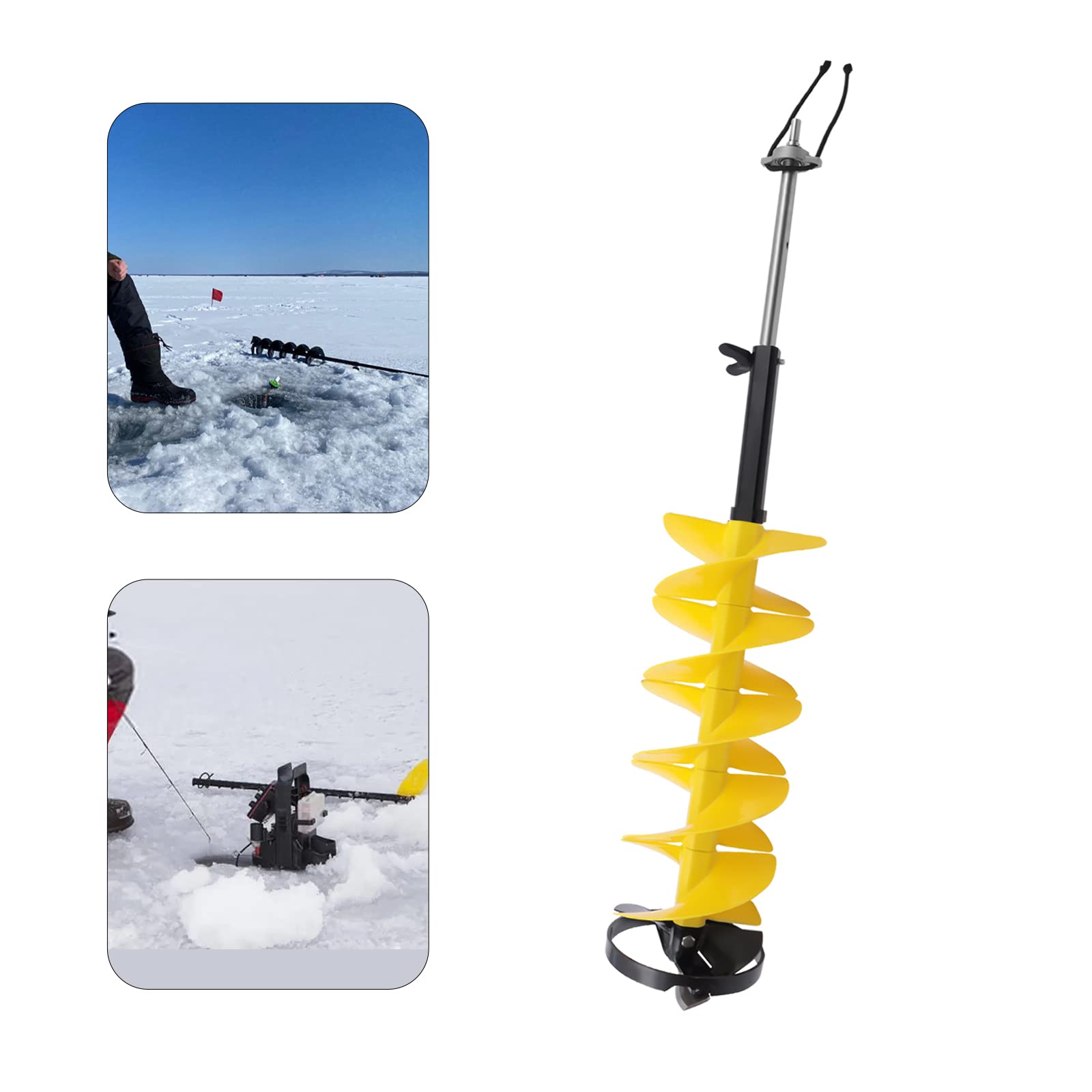 DNYSYSJ Cordless Ice Auger Drill with Centering Point Blade - Portable Nylon Ice Fishing Drill for Winter Lakes - Perfect for Ice Fishing, Hole Drilling & Outdoor Winter Adventures