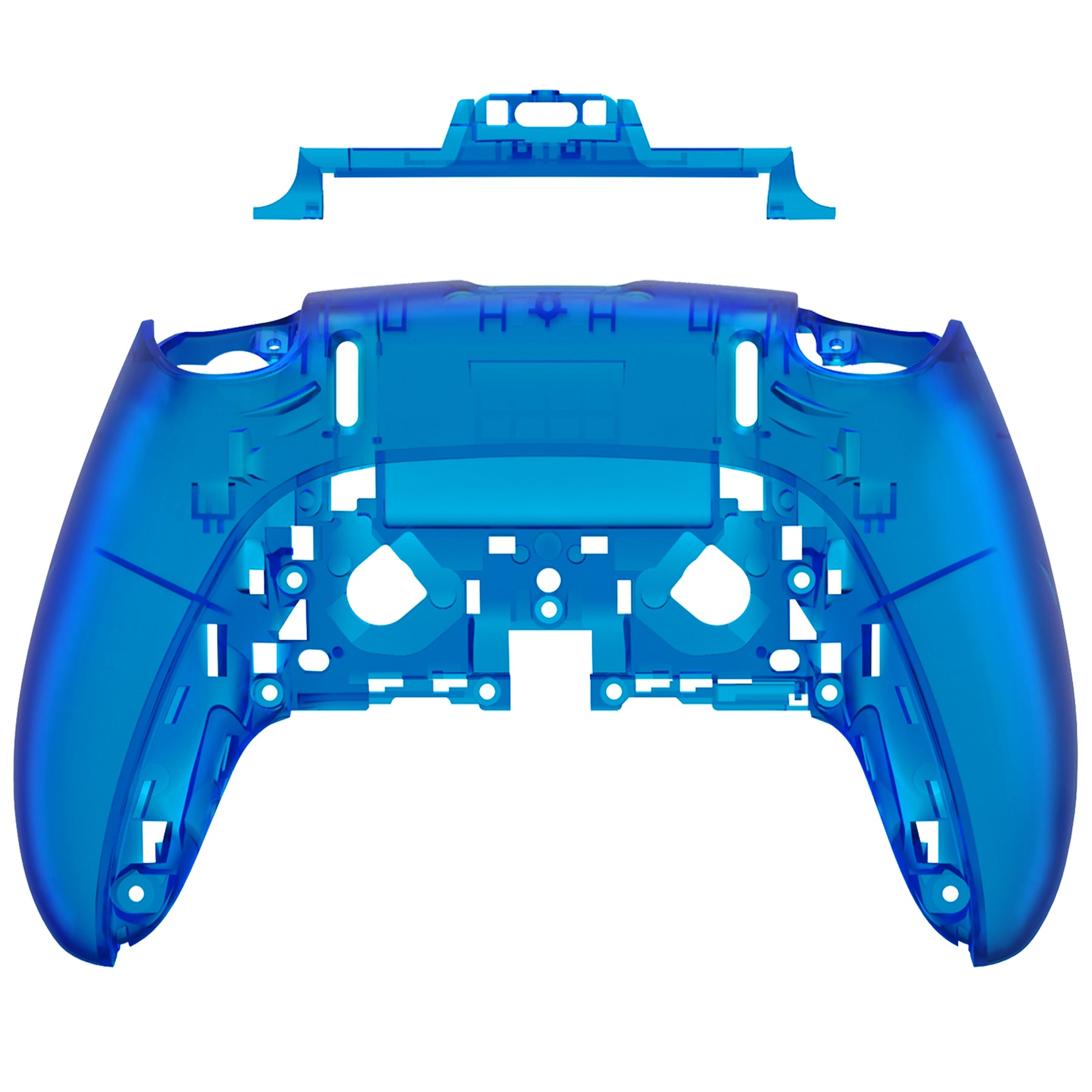eXtremeRate Clear Blue Replacement Back Housing Bottom Shell for PS5 Edge Controller - Durable & Customizable Gaming Accessory for Enhanced Comfort and Grip