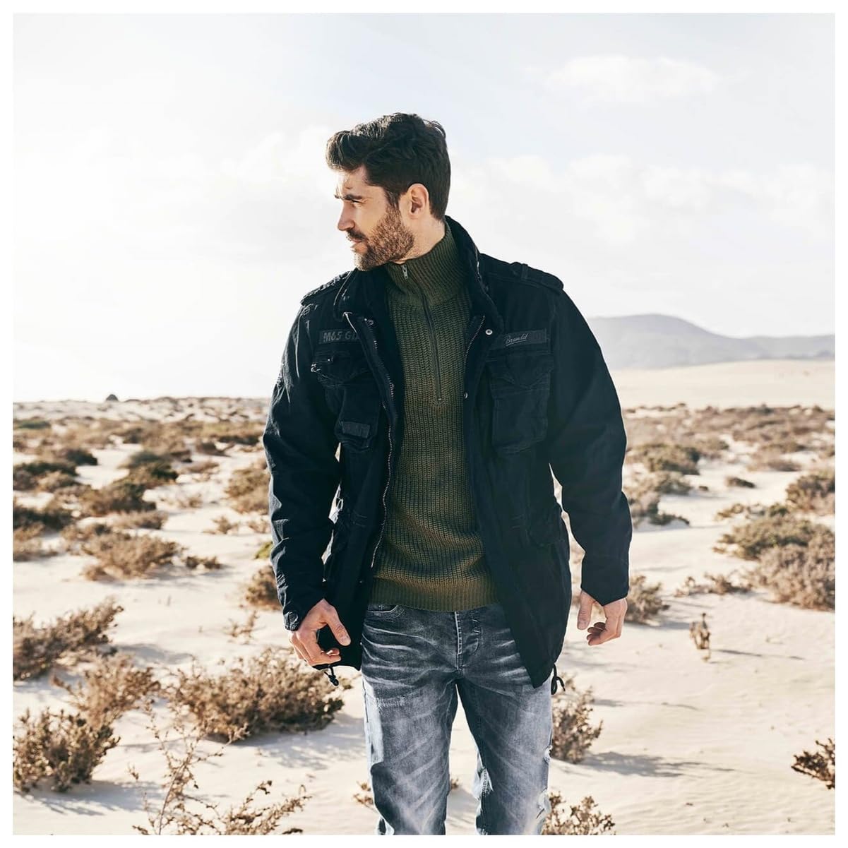 Men's Military Trench Coat - Waterproof Windproof Winter Jacket for Outdoor Hiking & Casual Wear