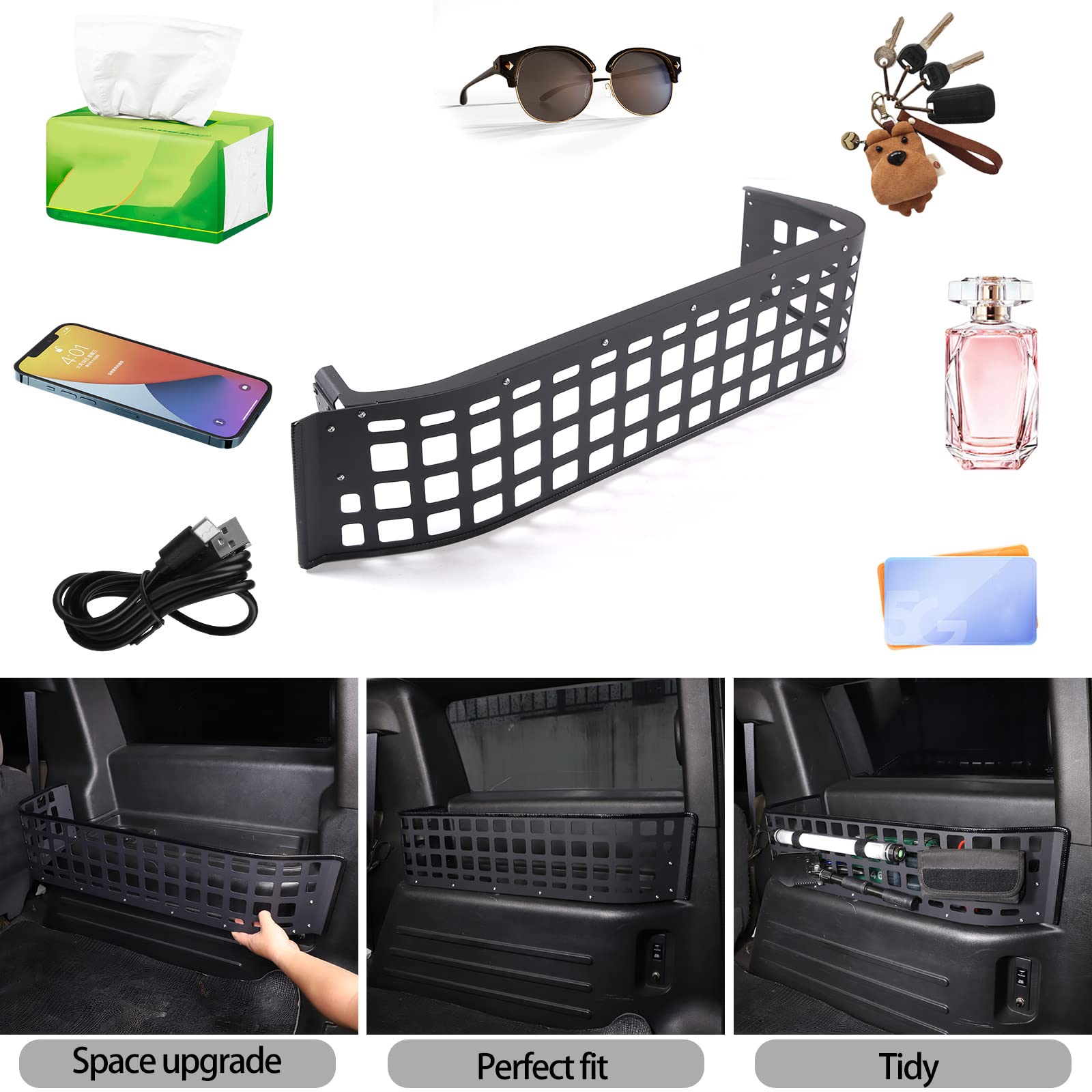 Hummer H2 2003-2007 Trunk Organizer - Right Side Storage Panel Bracket Accessory | Car Trunk Storage Solution for Camping, Road Trips & Outdoor Adventures