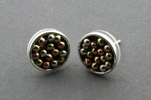 Multi Bead Disc Stud Earrings for Women - Trendy Fashion Jewelry for Parties, Weddings & Everyday Wear