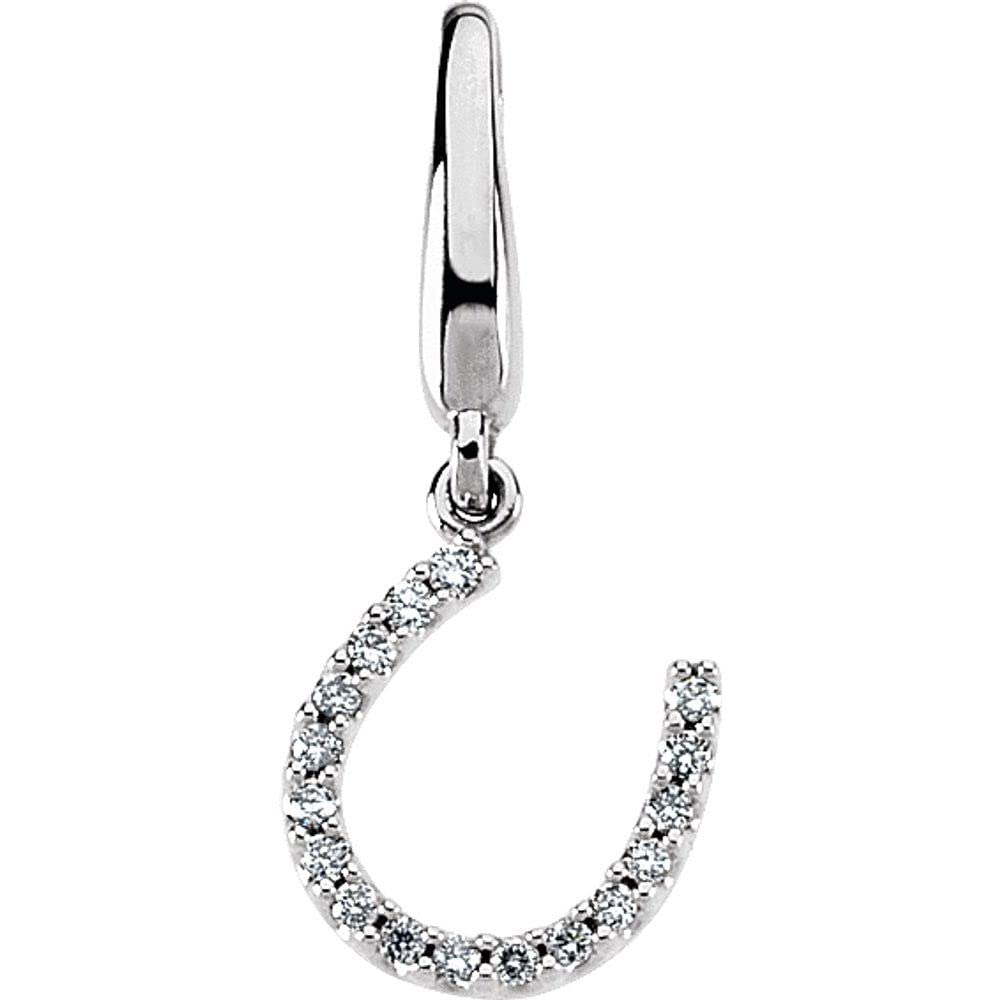 14K White Gold Horseshoe Charm Pendant Necklace for Women - Elegant Lucky Jewelry Gift for Birthday, Anniversary & Everyday Wear