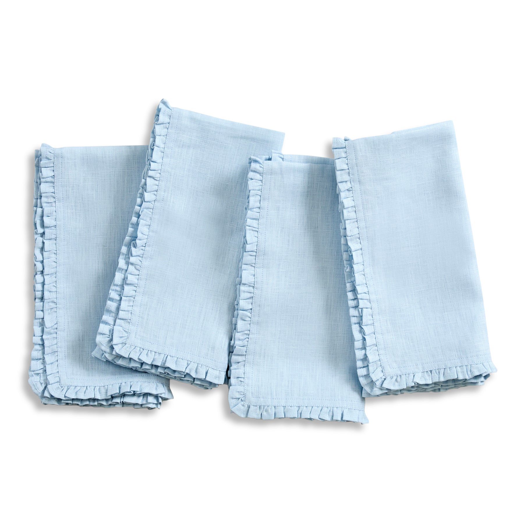 Juliette Ruffled Napkins - Set of 4 Premium Cotton Dinner Napkins for Formal Dining & Special Occasions