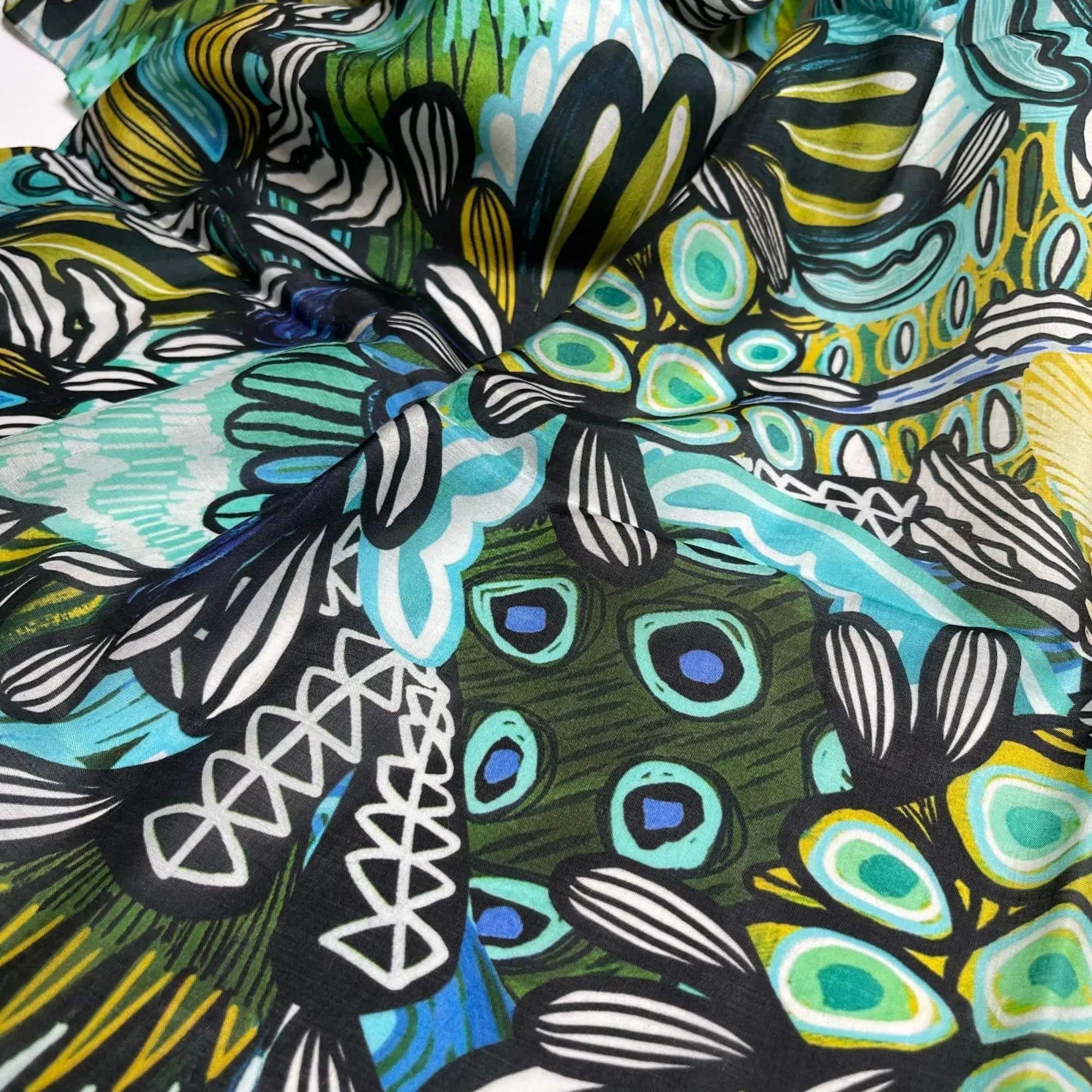 Protea Azure Silk Scarf - Luxury Women's Fashion Accessory for Elegant Outfits, Gifts & Special Occasions