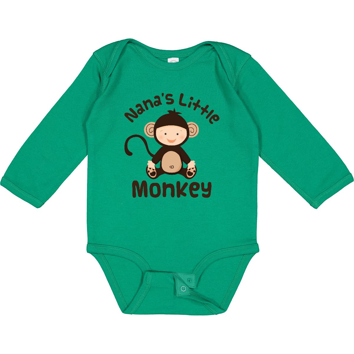Inktastic Nana's Little Monkey Long Sleeve Baby Bodysuit - Cute Animal Print Onesie for Newborns & Infants - Perfect for Family Photos, Playtime & Everyday Wear
