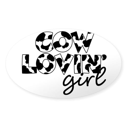 Clear - Cow Lovin Girl Oval Sticker