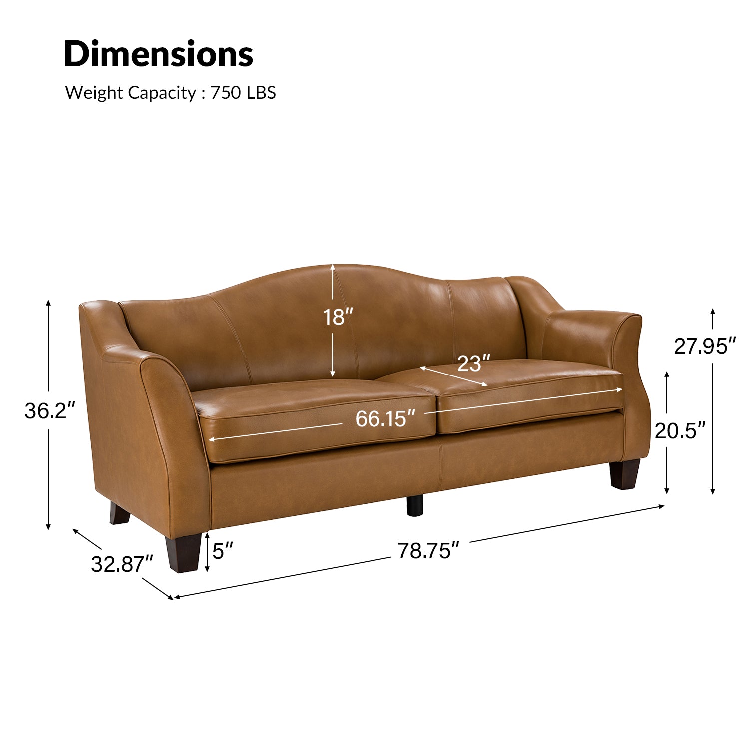 Hugo Traditional Style Curved Genuine Leather Sofa - Elegant Living Room Furniture for Home, Office & Lounge Decor