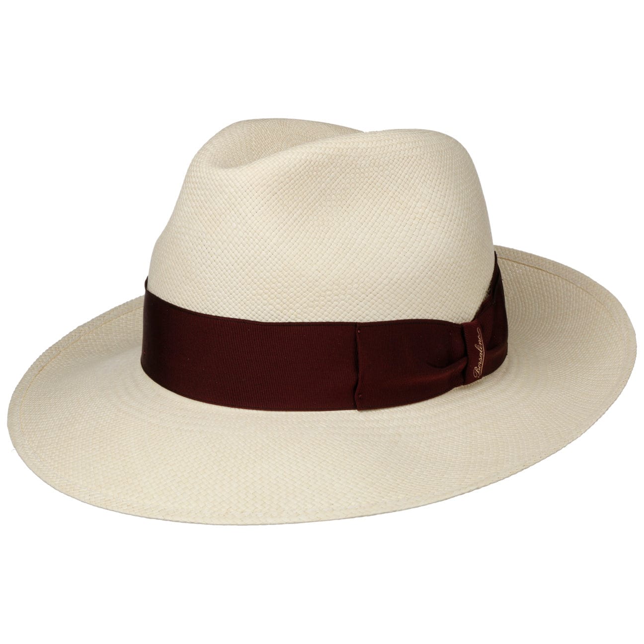 Borsalino Amedeo Bogart Panama Hat for Men - Classic Summer Straw Fedora for Outdoor, Beach & Travel - Lightweight & Breathable Sun Protection