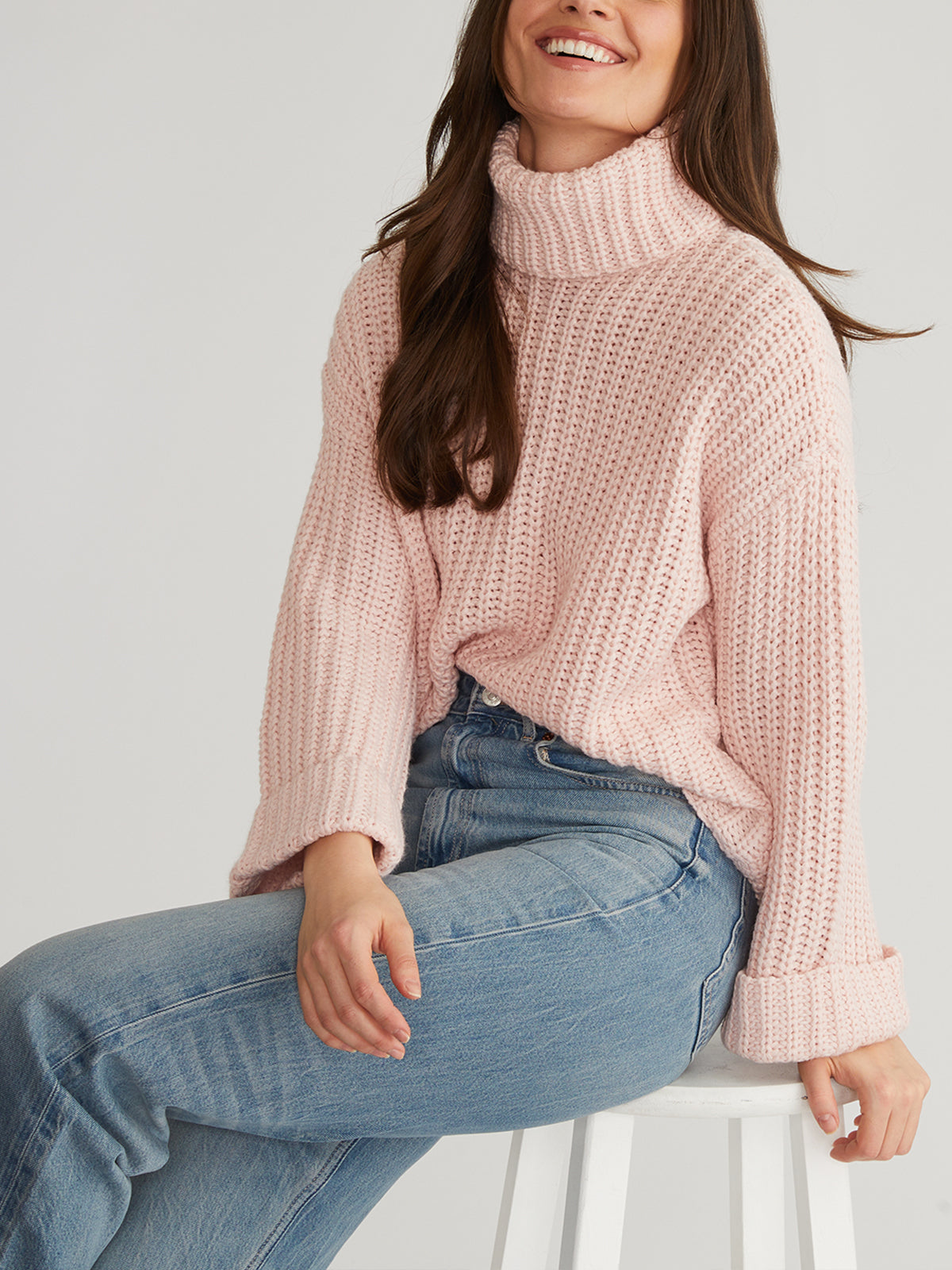 Vida Women's Turtleneck Shaker Pullover Sweater - Soft Knit Winter Warm Long Sleeve Crewneck Top for Casual Outfits, Office Wear & Holiday Fashion