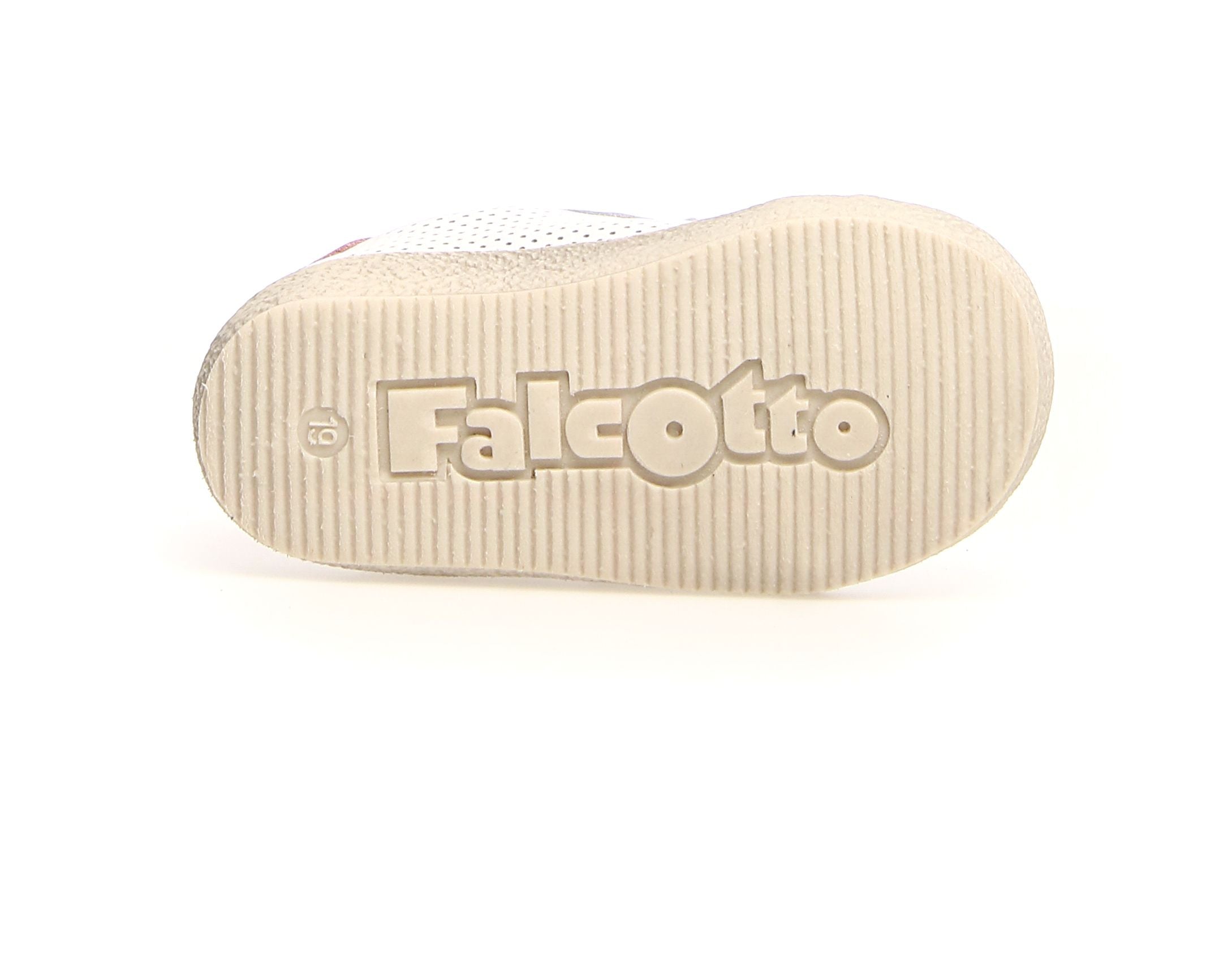 Falcotto Alnoite VL Girls Sneakers - Metallic White & Pink | Lightweight Comfortable Shoes for School, Play & Everyday Wear