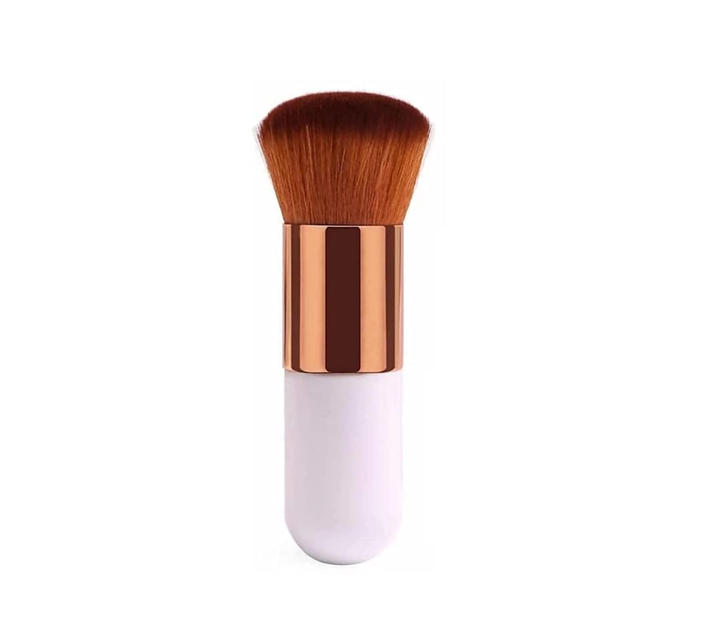 Aadav 1 Round Foundation Makeup Brush & 2-Piece Makeup Sponge Blender Set - Mini Foundation Brush with Blender Puffs for Flawless Liquid & Powder Application | Perfect for Travel, Professional Makeup Kits & Everyday Beauty Routine