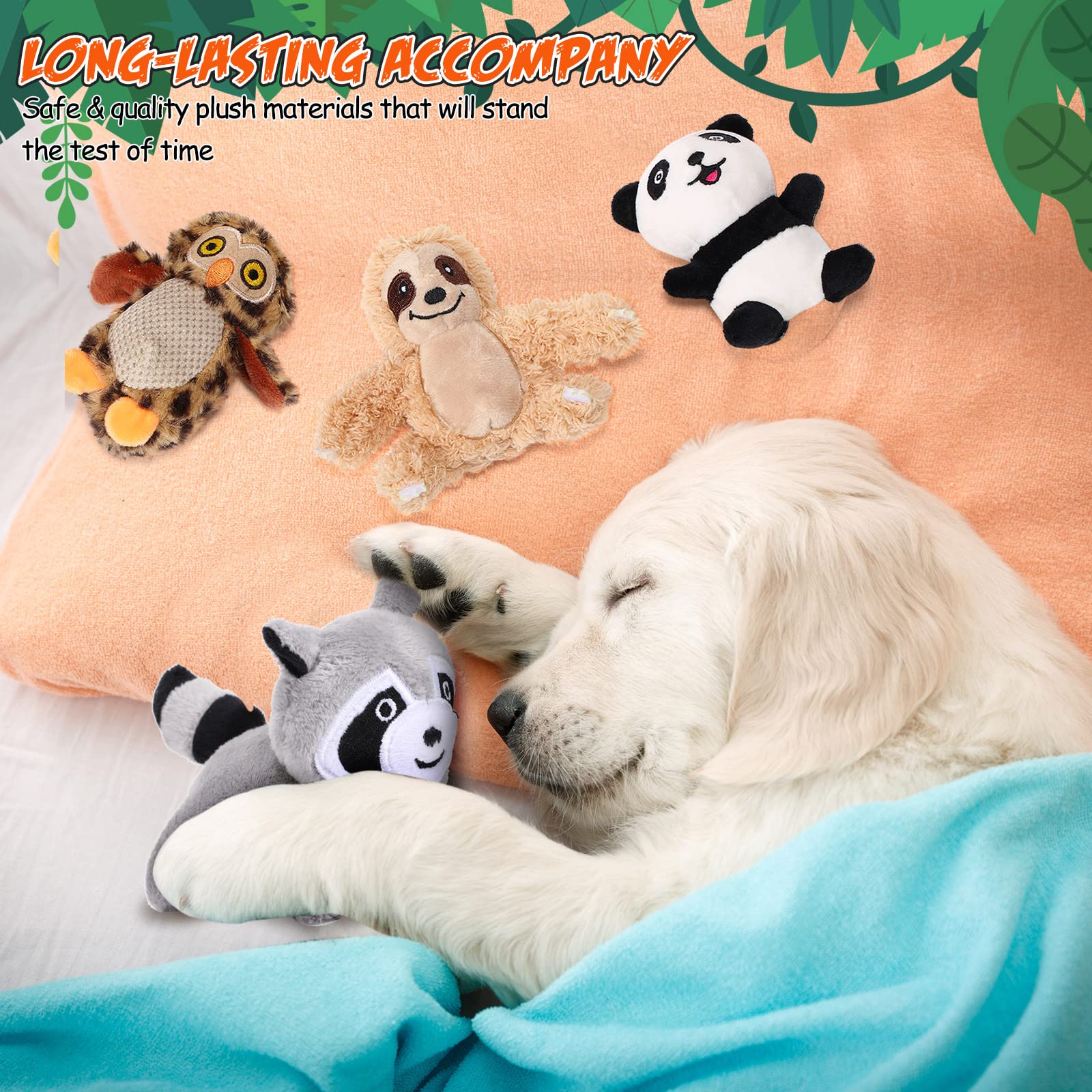 7-Piece Dog Hide and Seek Chew Toys with Squeakers - Plush Woodland Friends Puppy Toys for Small & Medium Dogs - Perfect for Interactive Play, Training, and Teething Relief