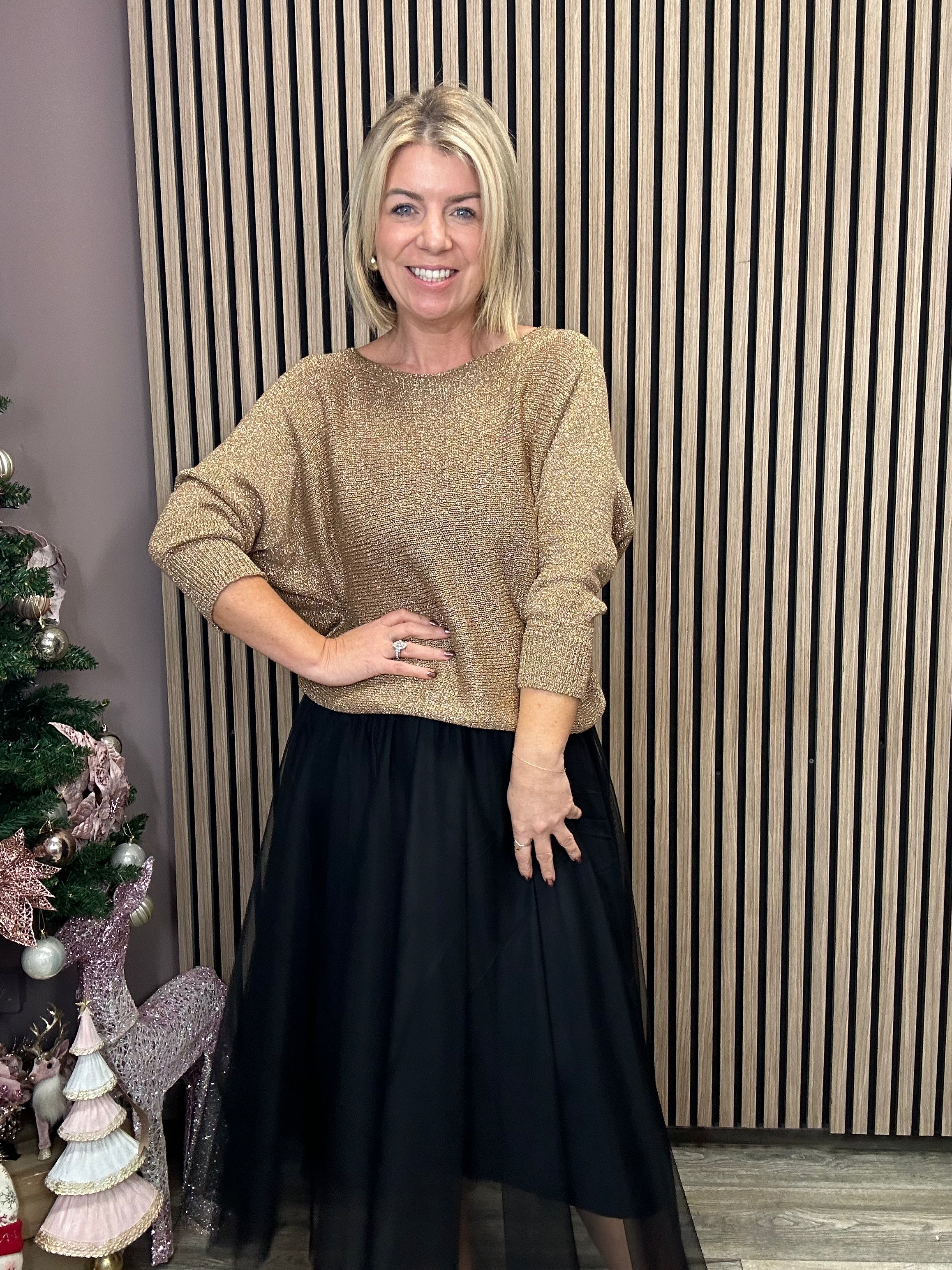 Glenda Tulle Midi Skirt for Women - Elegant Black Layered Party Skirt | Perfect for Weddings, Dances & Special Occasions