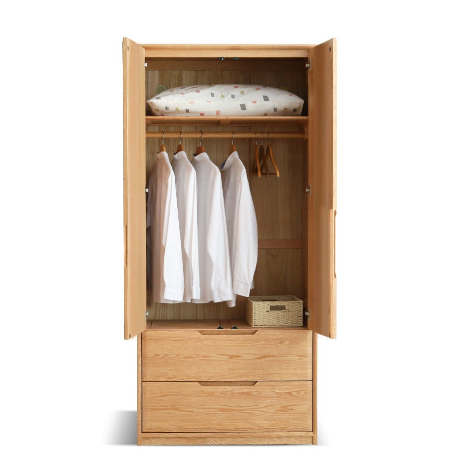 Solid Oak Wood Wardrobe - Spacious Storage for Bedroom, Closet & Home Organization | Durable & Stylish Furniture for Modern Living Spaces
