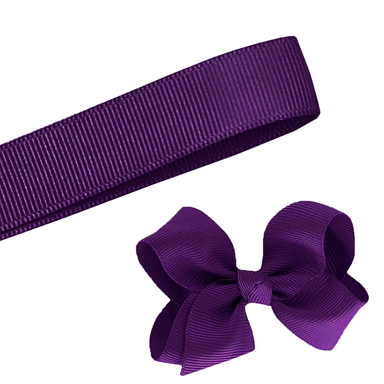 5 Yards Solid Plum Purple Grosgrain Ribbon - 5/8 Inch Width for DIY Crafts, Gift Wrapping, Hair Bows, Scrapbooking & Wedding Decorations - Premium Quality USA Made Ribbon