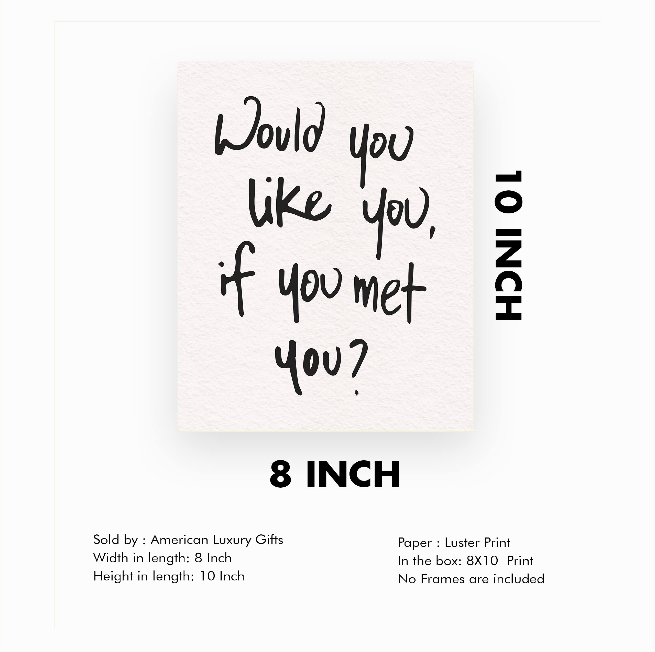 Inspirational Wall Art Print - Modern Motivational Decor for Living Room, Office, Bedroom & Dorm | Unframed 8x10 | Perfect for Home, Workspace & Study Motivation