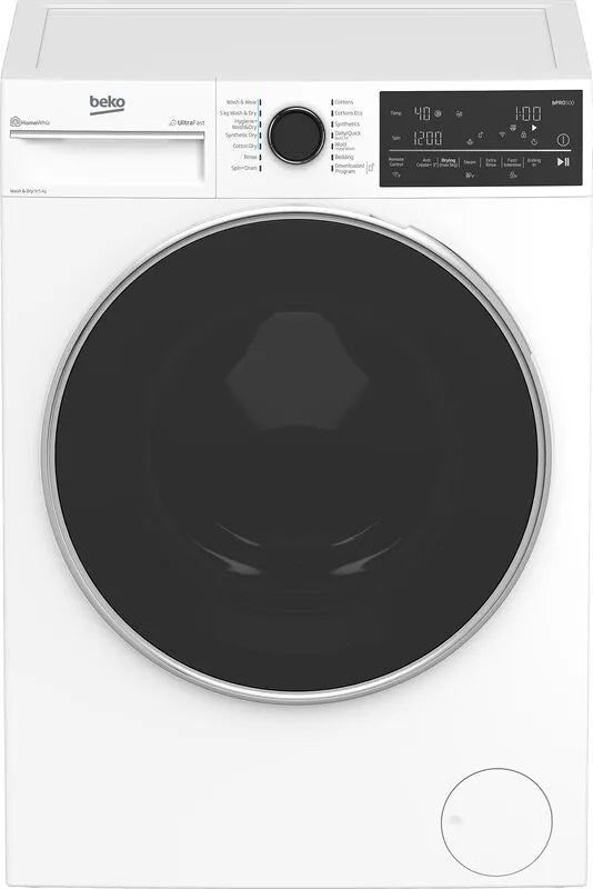 Beko BWDB9540W 9kg/5kg UltraFast Washer Dryer Combo with Heat Pump Technology - Energy Efficient Laundry Solution for Apartments & Small Homes (5 Year Warranty) - Perfect for Space-Saving Laundry Rooms & Compact Living Spaces