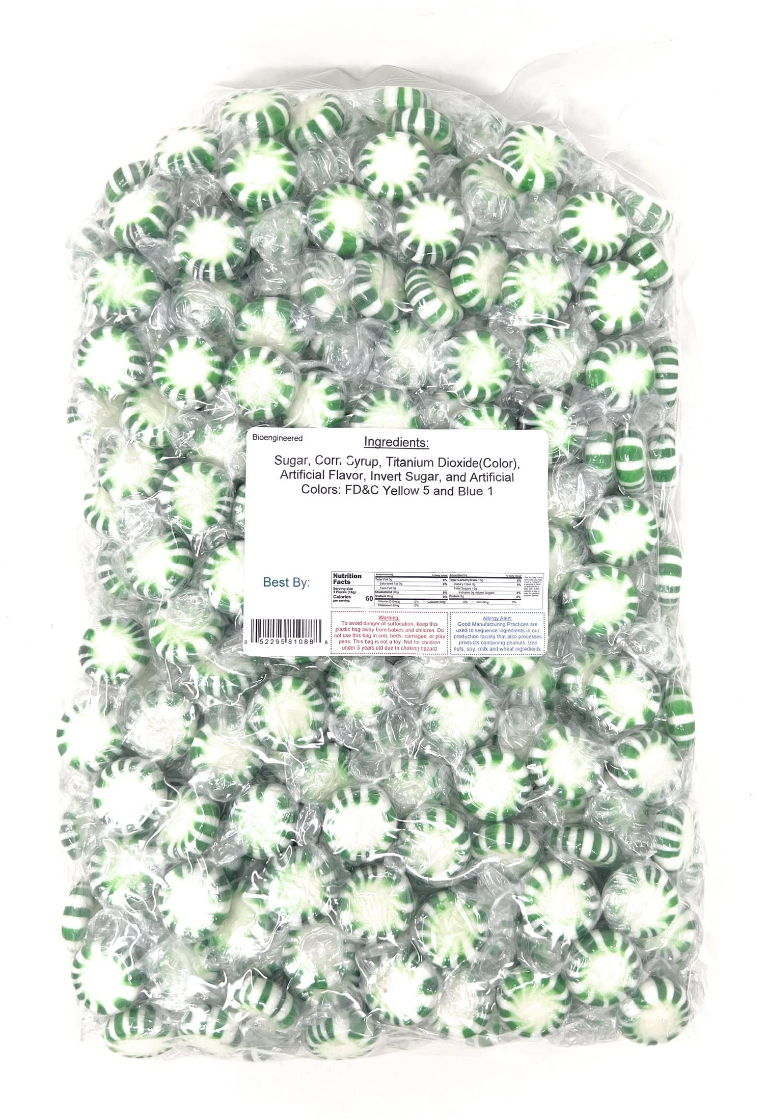 Yankee Traders Spearmint Starlight Mints - 4lb Bulk Wrapped Candy for Parties, Holidays & Office Treats | Refreshing Mint Flavor