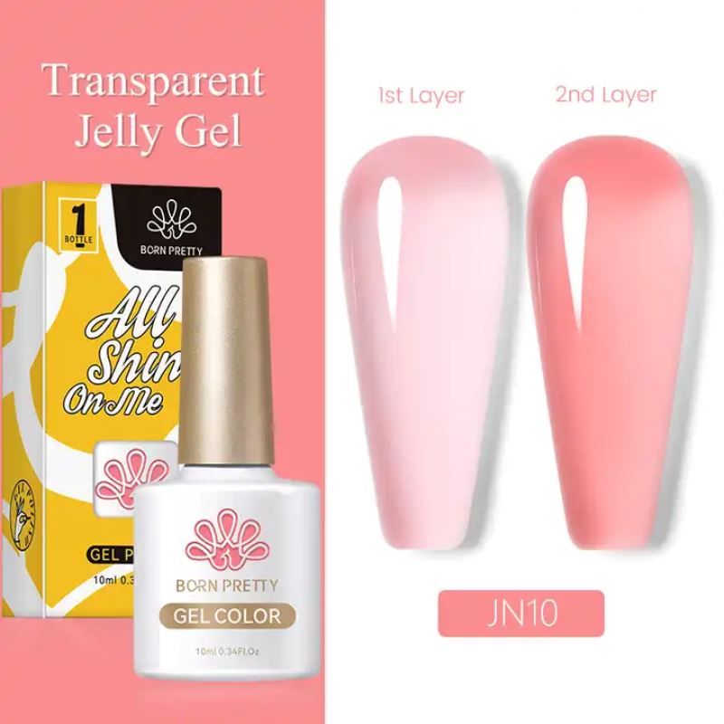 Born Pretty Jelly Nude Gel Polish - Long Lasting Soak Off UV LED Nail Polish for Salon & Home Manicure - Perfect for Weddings, Parties & Everyday Wear