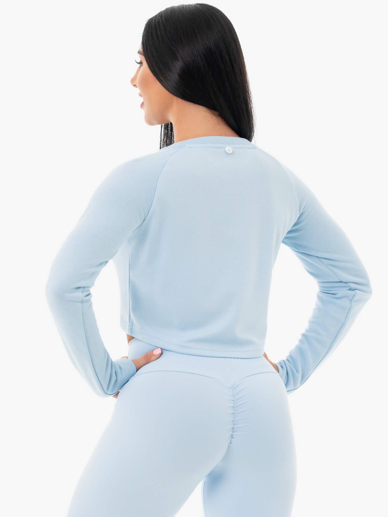 Stylish Sky Blue Cropped Sweater for Women | Trendy Casual & Layering Top | Perfect for Fall Outfits, Date Nights & Office Wear