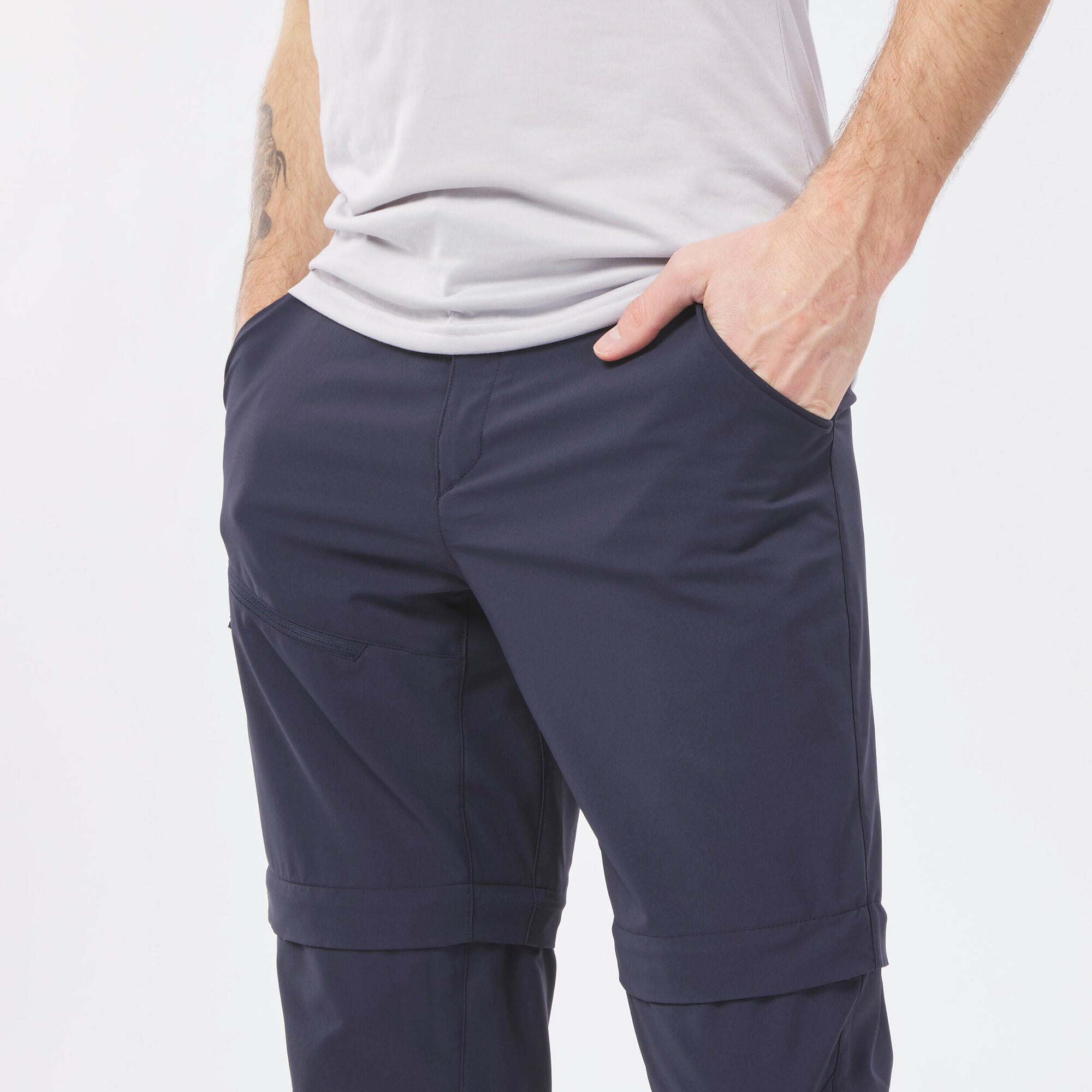 Quechua MH150 Men's Lightweight Hiking Pants - Convertible, Quick-Dry & Breathable for Outdoor Adventures, Camping & Travel