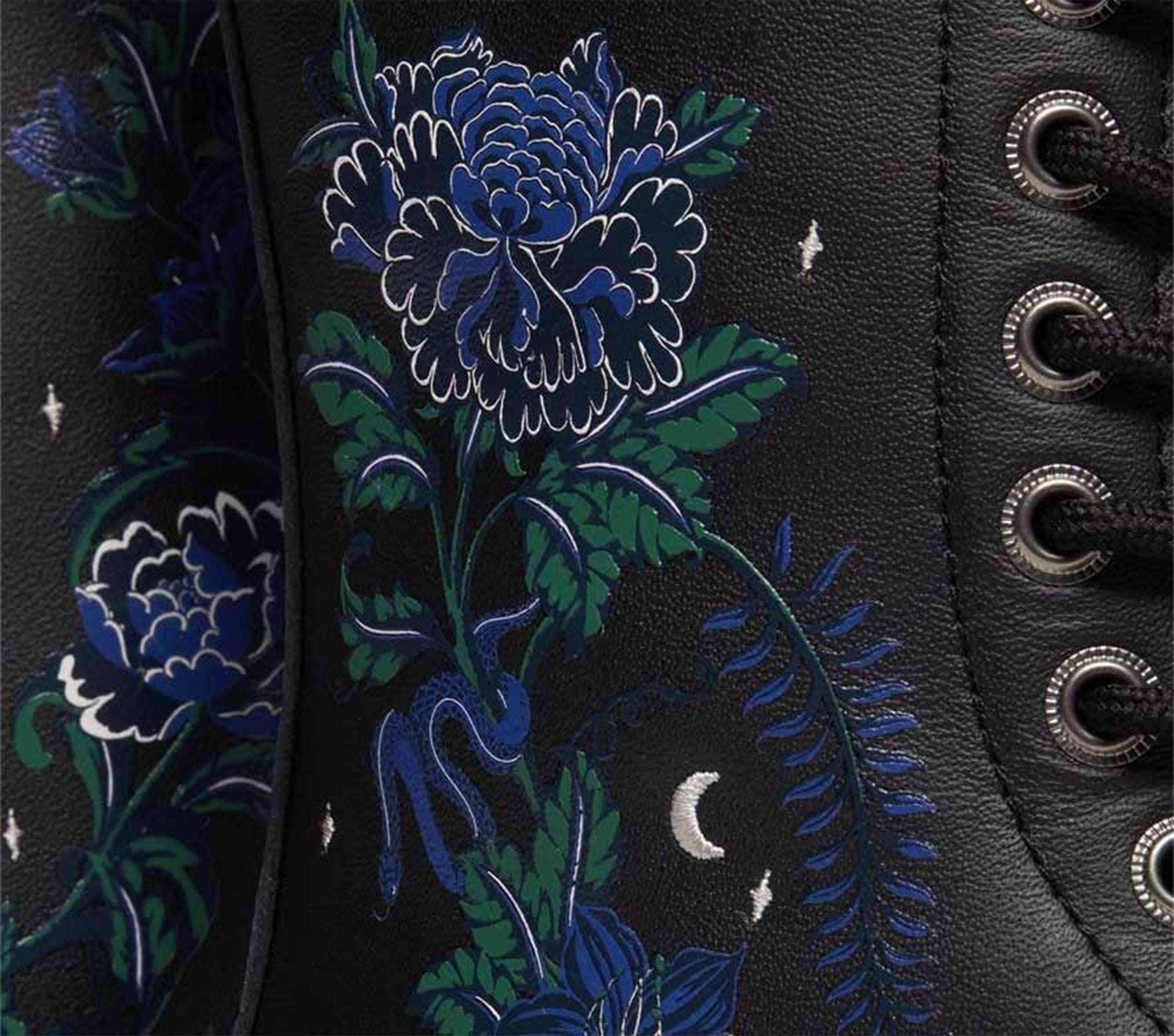 1490 Mystic Floral Leather Mid Calf Boots for Women - Stylish Knee High Boots with Floral Design | Perfect for Fall Fashion, Date Nights & Office Wear