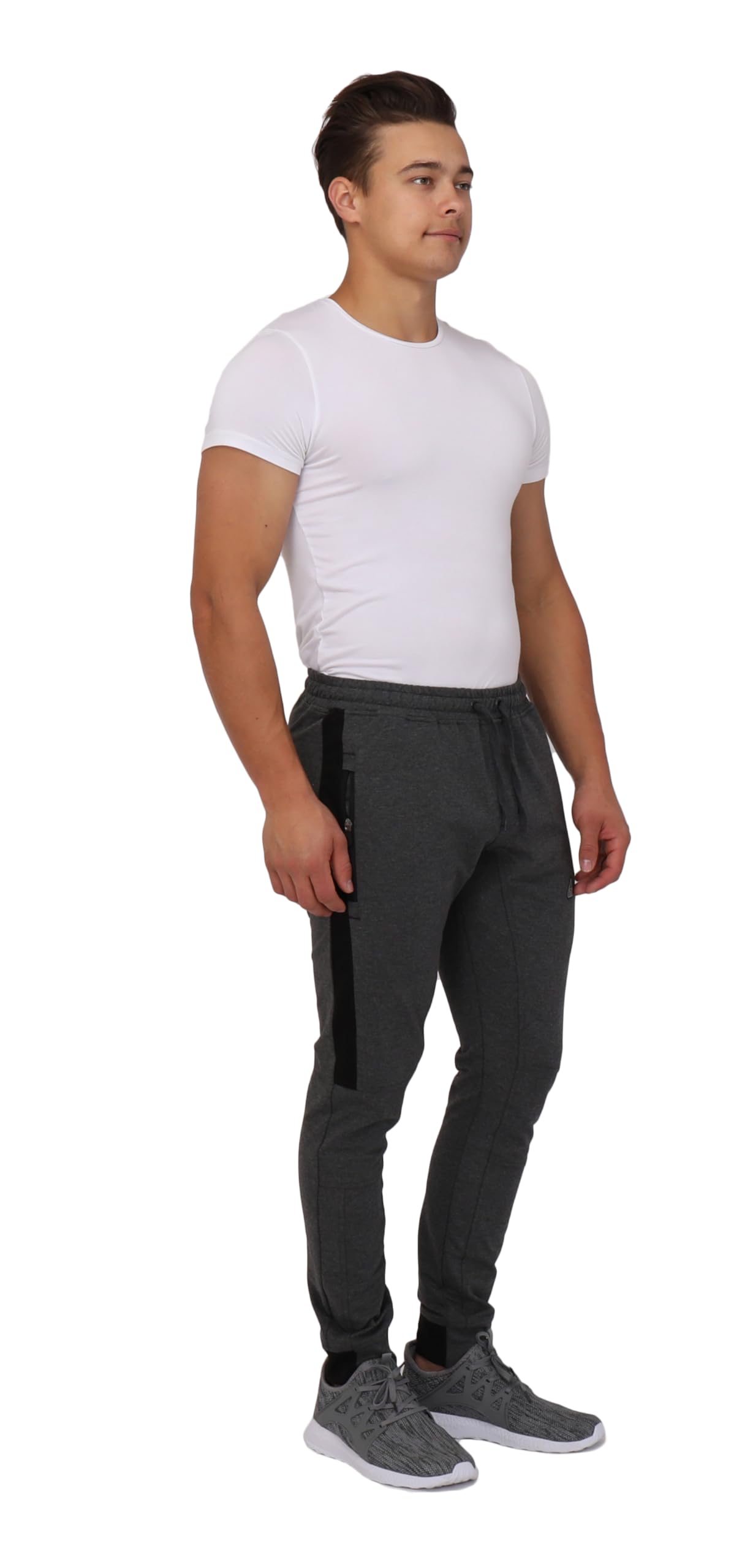 SCR SPORTSWEAR Men's Tall Jogger Sweatpants - Athletic Workout Pants with Zipper Pockets for Running, Gym & Casual Wear