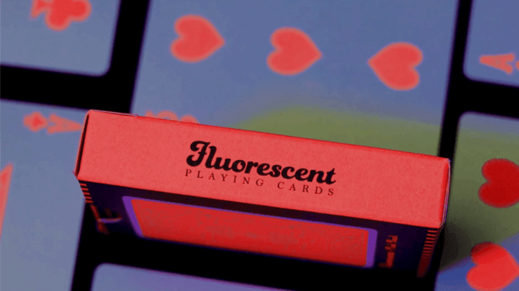 Glow-in-the-Dark Playing Cards - Peach Color Deck for Magic Tricks, Poker Nights & UV Party Games | Premium Fluorescent Card Set for Cardistry, Blacklight Events & Nighttime Entertainment