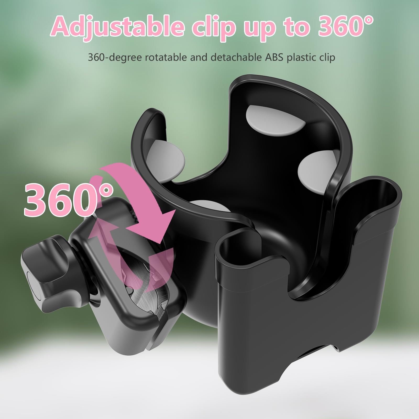 Universal Stroller Cup Holder with Phone Holder - 2-in-1 Adjustable Drink & Phone Mount for Uppababy, Nuna, Doona Strollers, Bikes, Wheelchairs & Walkers - Perfect for Parents, Cyclists & Seniors On-the-Go