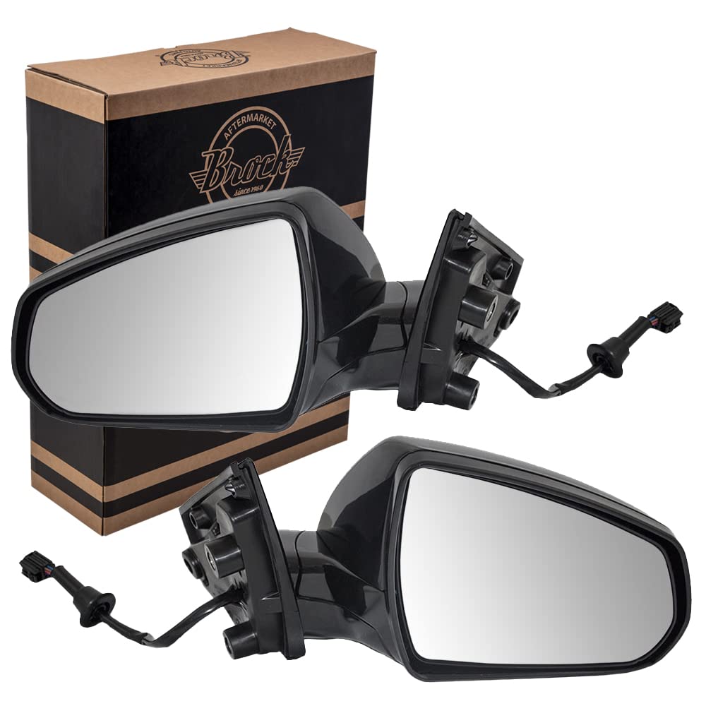 Brock Replacement Power Heated Side Door Mirrors Set (Driver & Passenger) - Compatible with 2010-2016 Cadillac SRX - OEM 20953697 & 20953692 - Perfect for Winter Driving & Enhanced Visibility