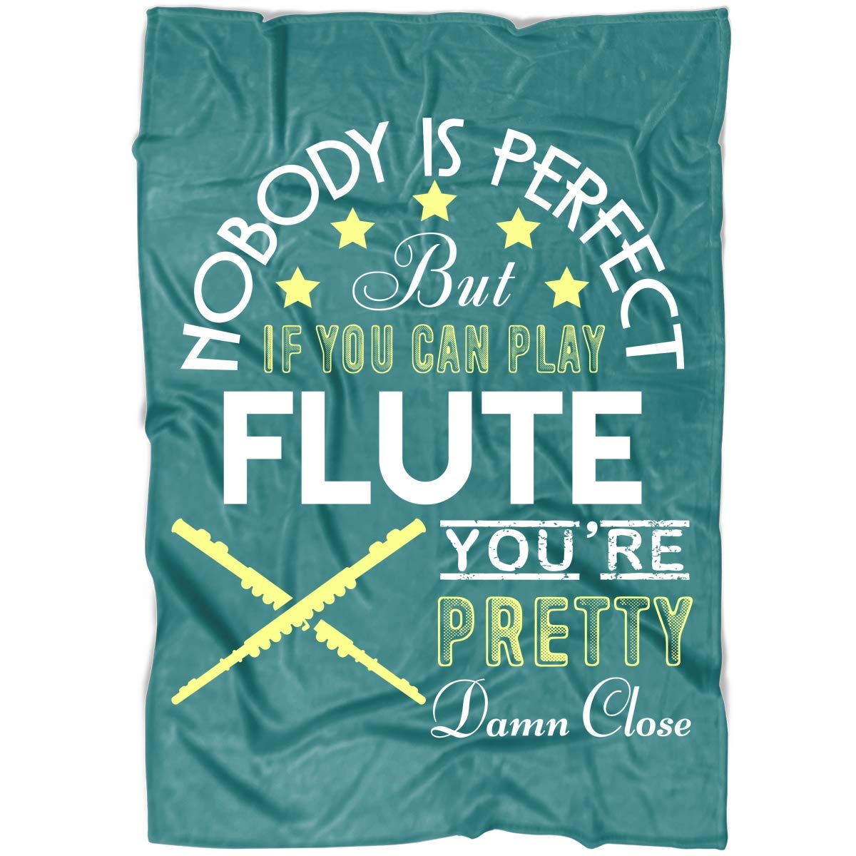 OAKSTORE Soft Flute-Themed Fleece Throw Blanket - 60x50 Inch Cozy Green Pistachio Blanket for Bed, Couch & Music Lovers | Perfect for Gifts, Home Decor, and Relaxing with Instrument-Inspired Comfort