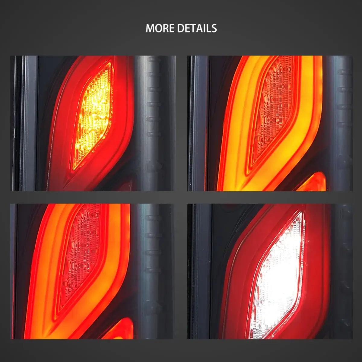 2005-2018 Toyota Hiace 5th Gen (H200) LED Tail Lights Assembly with Dynamic Animation DRL - Bright, Durable Replacement for Enhanced Visibility & Style - Perfect for Night Driving, Car Upgrades & Customization