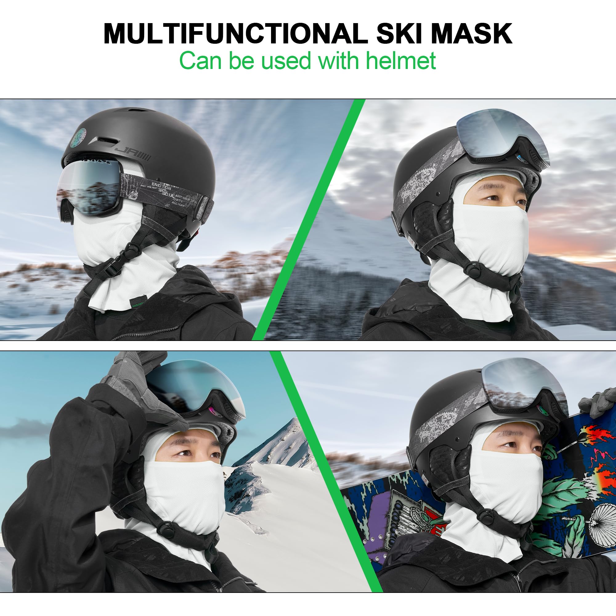 3-Pack Balaclava Ski Mask for Men & Women - Breathable Full Face Cover for Skiing, Snowboarding, Cycling & Outdoor Winter Sports - Cold Weather Gear for Running, Hiking & Motorcycle Riding