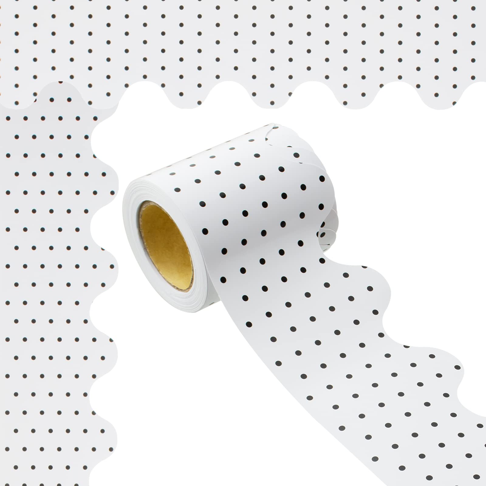 99 Feet Black and White Polka Dot Bulletin Board Borders - 3 Rolls Classroom Decoration Trim for Walls, Desks, Doors | Perfect for School, Office & Home Decor | Back to School Supplies & Party Decorations