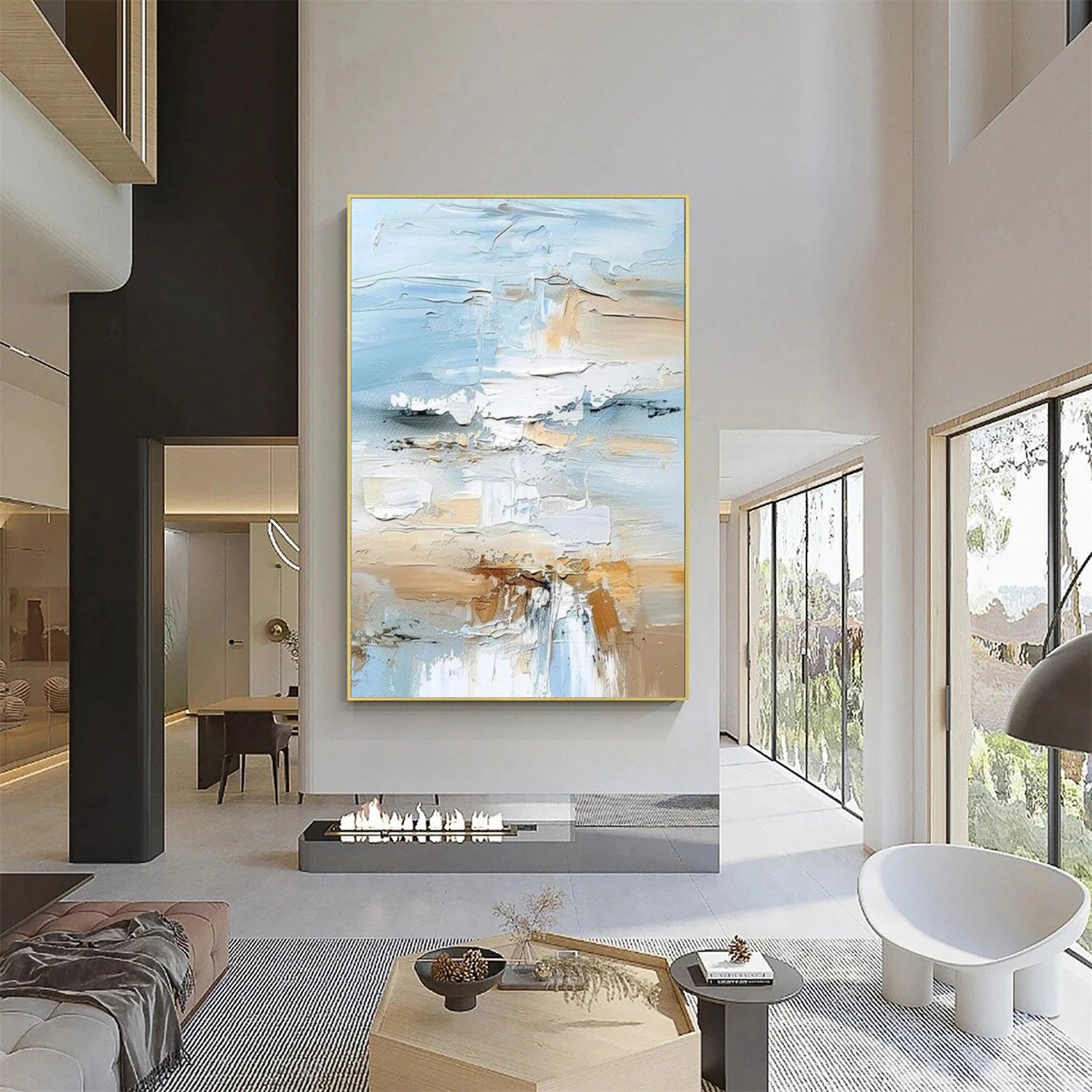 Abstract Painting #AB 457 - Modern Wall Art for Living Room, Bedroom & Office Decor - Handmade Canvas Artwork for Home & Office Interior Design